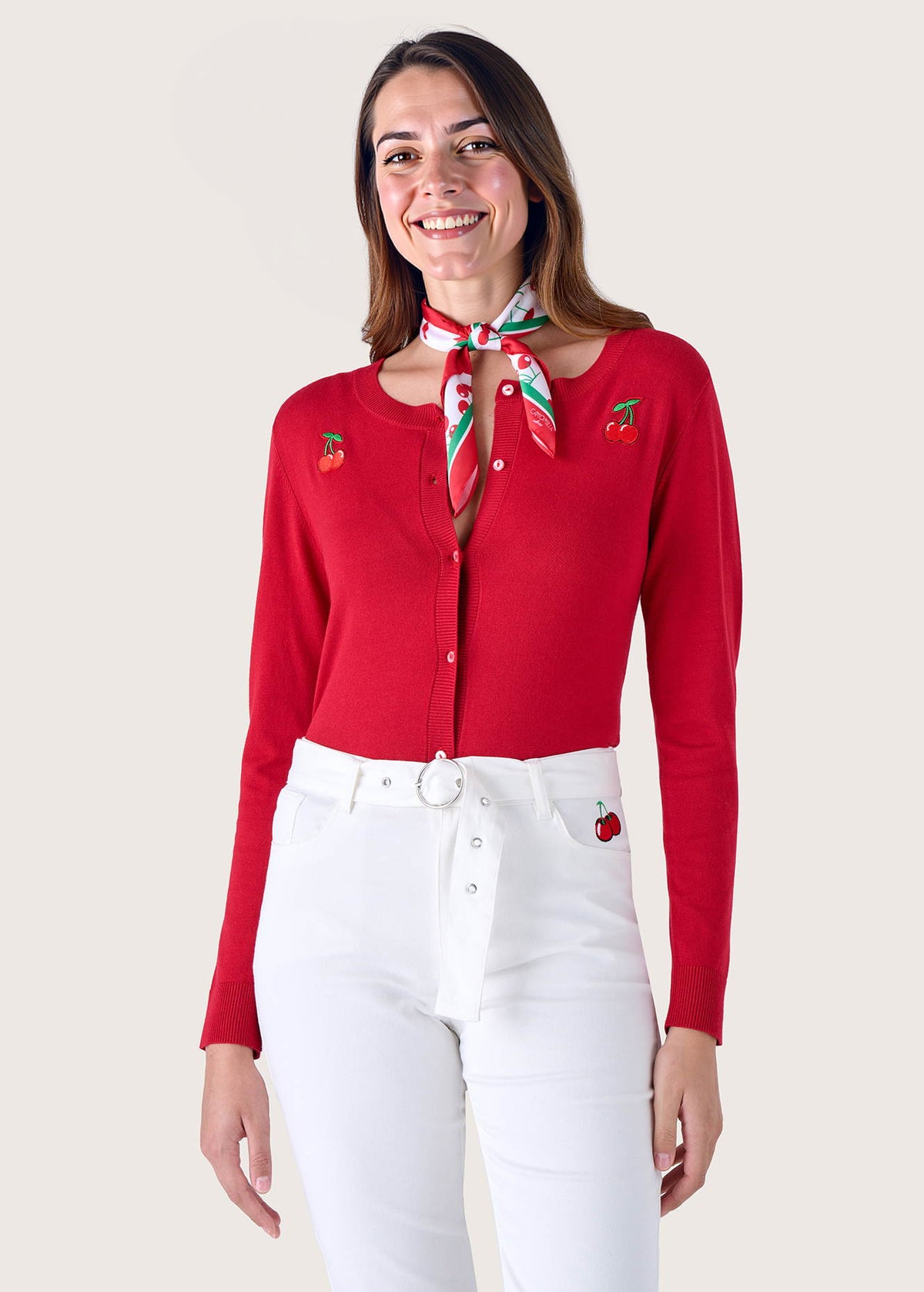 Cardigan Cherry ricamo a ciliegie