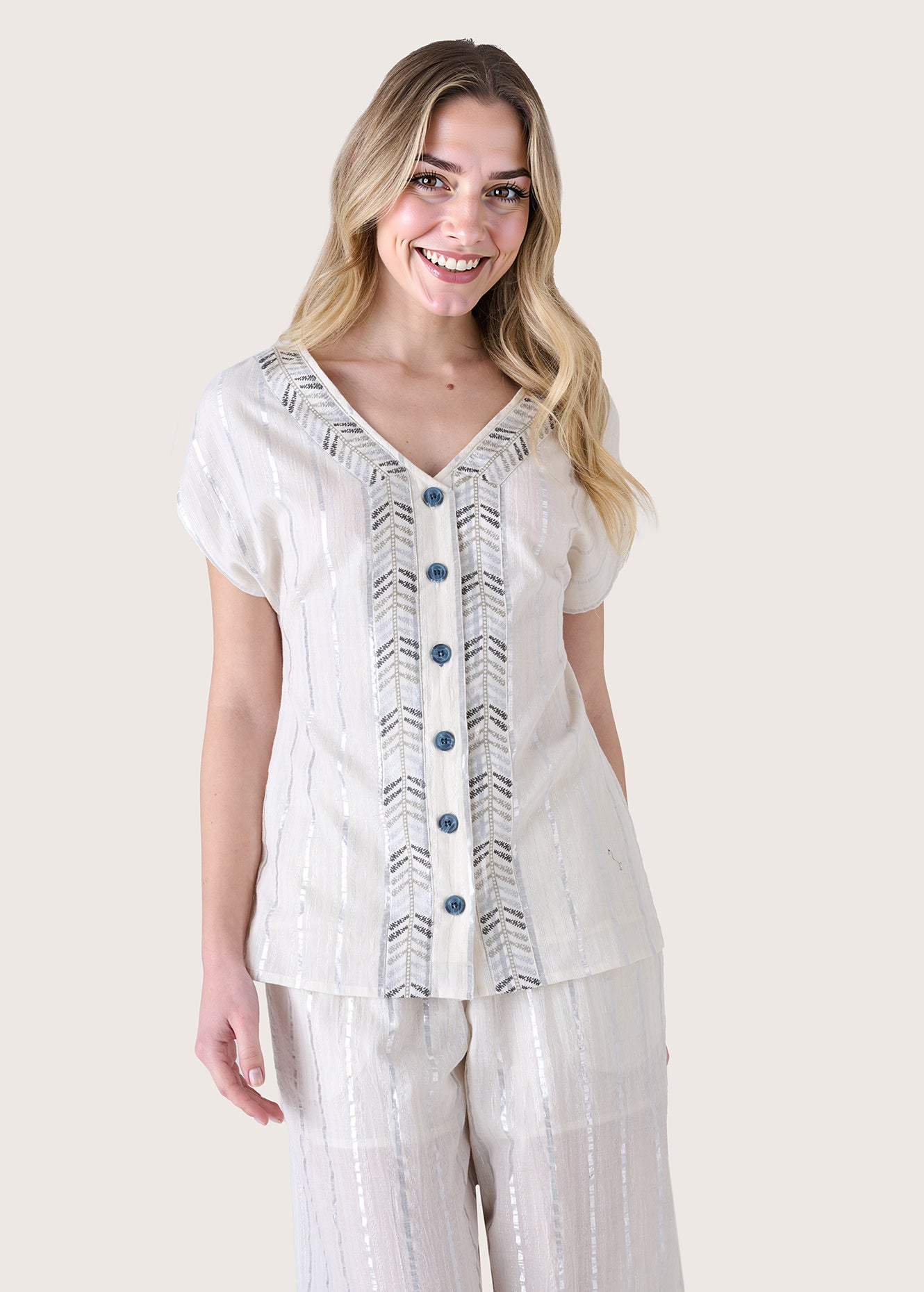 Blusa Cancun in lino e cotone