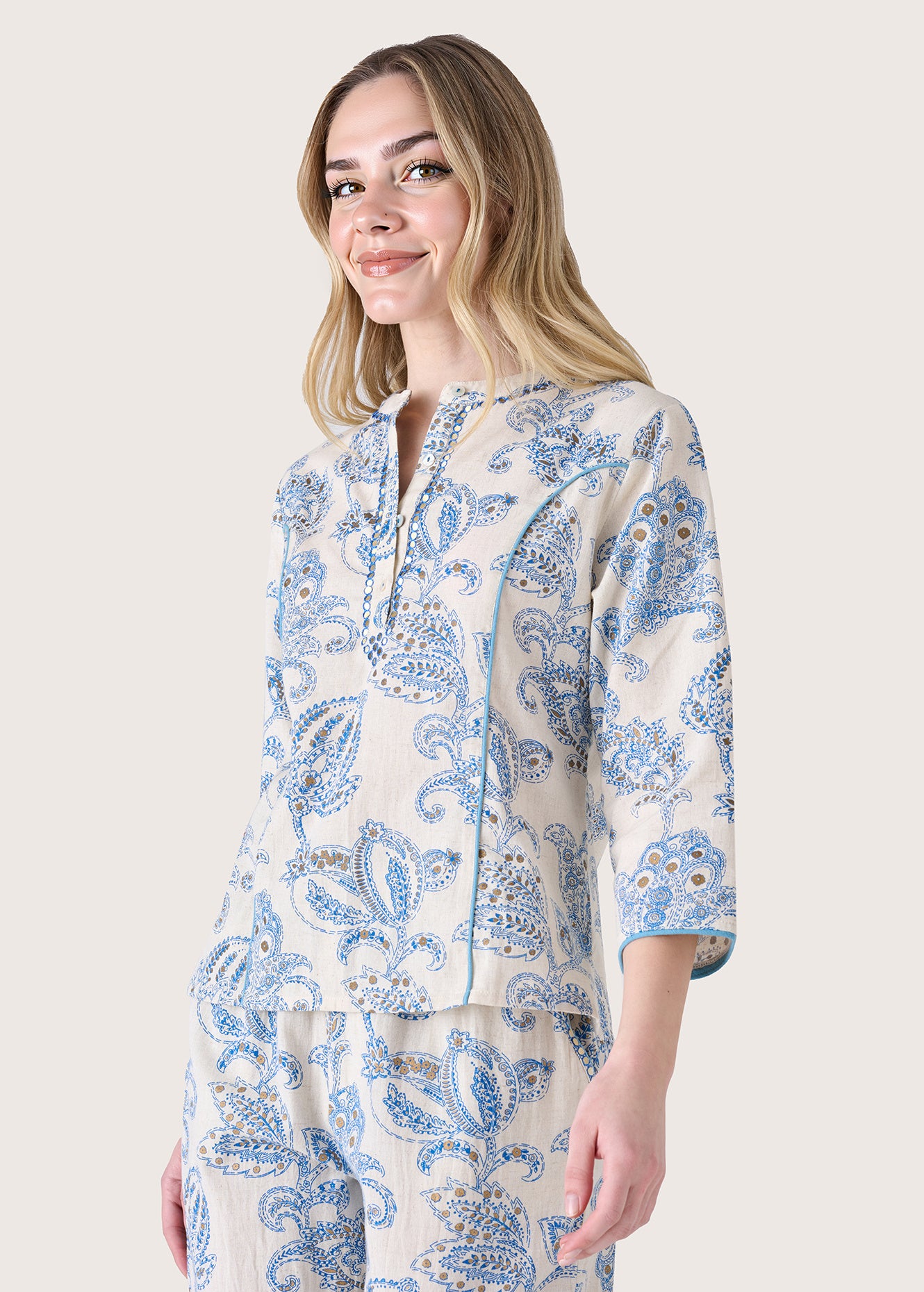 Blusa Cannes in lino e cotone