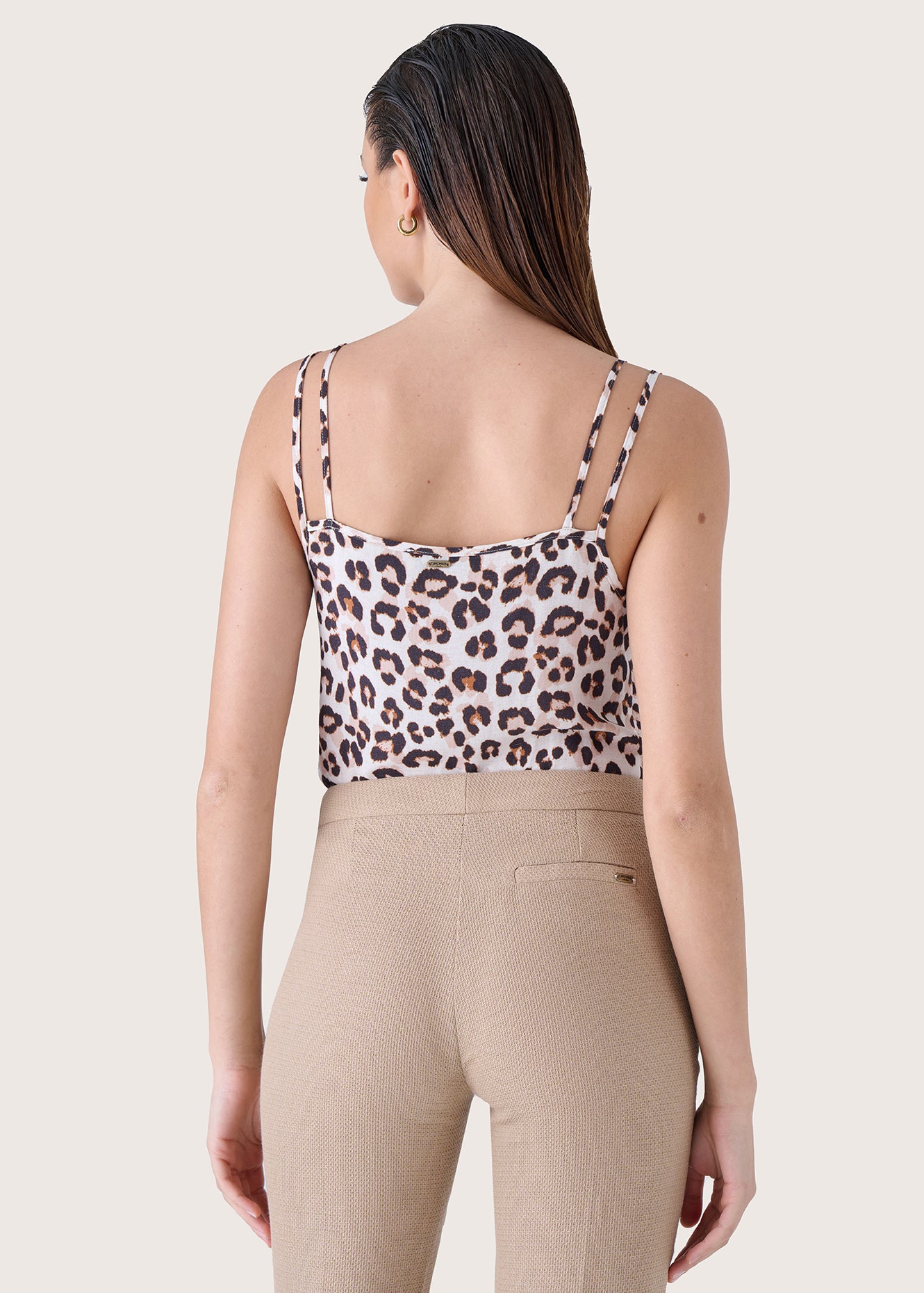 Top Taddeo in misto lino e viscosa