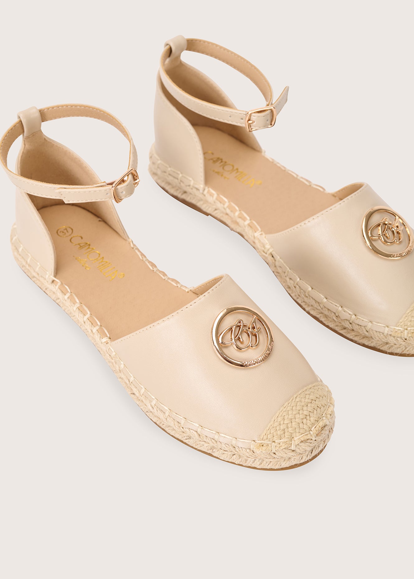 Espadrillas Smaly in ecopelle e paglia