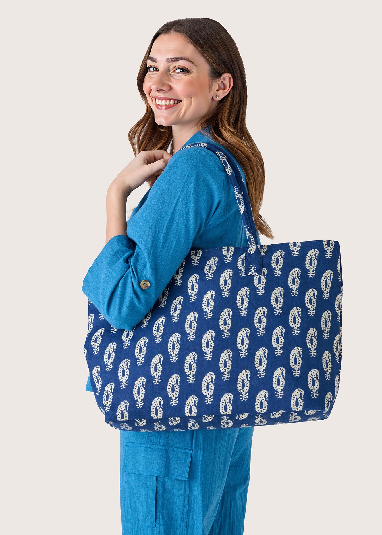 Borsa Begonia 100% cotone