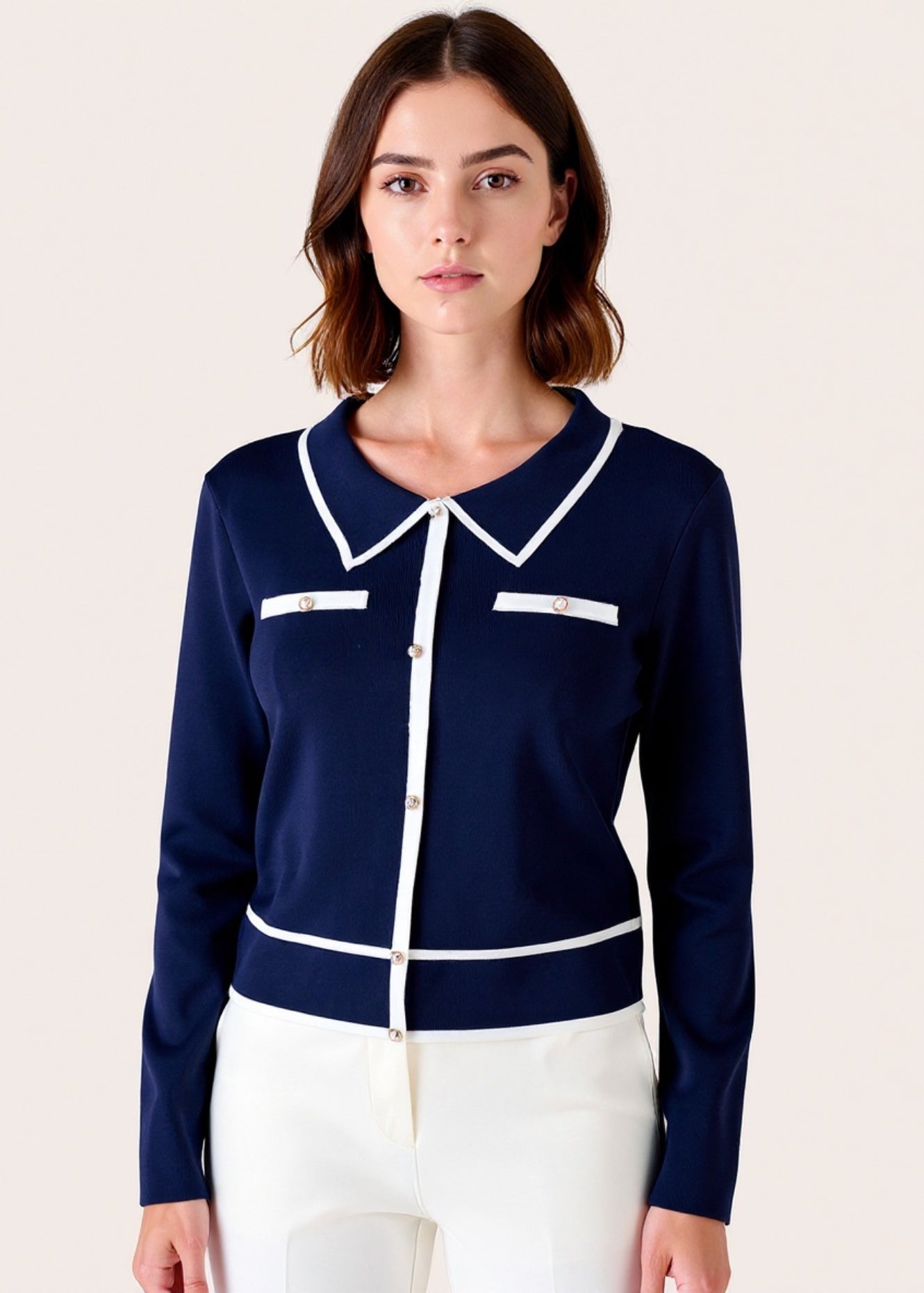 Maglia Murray effetto cardigan