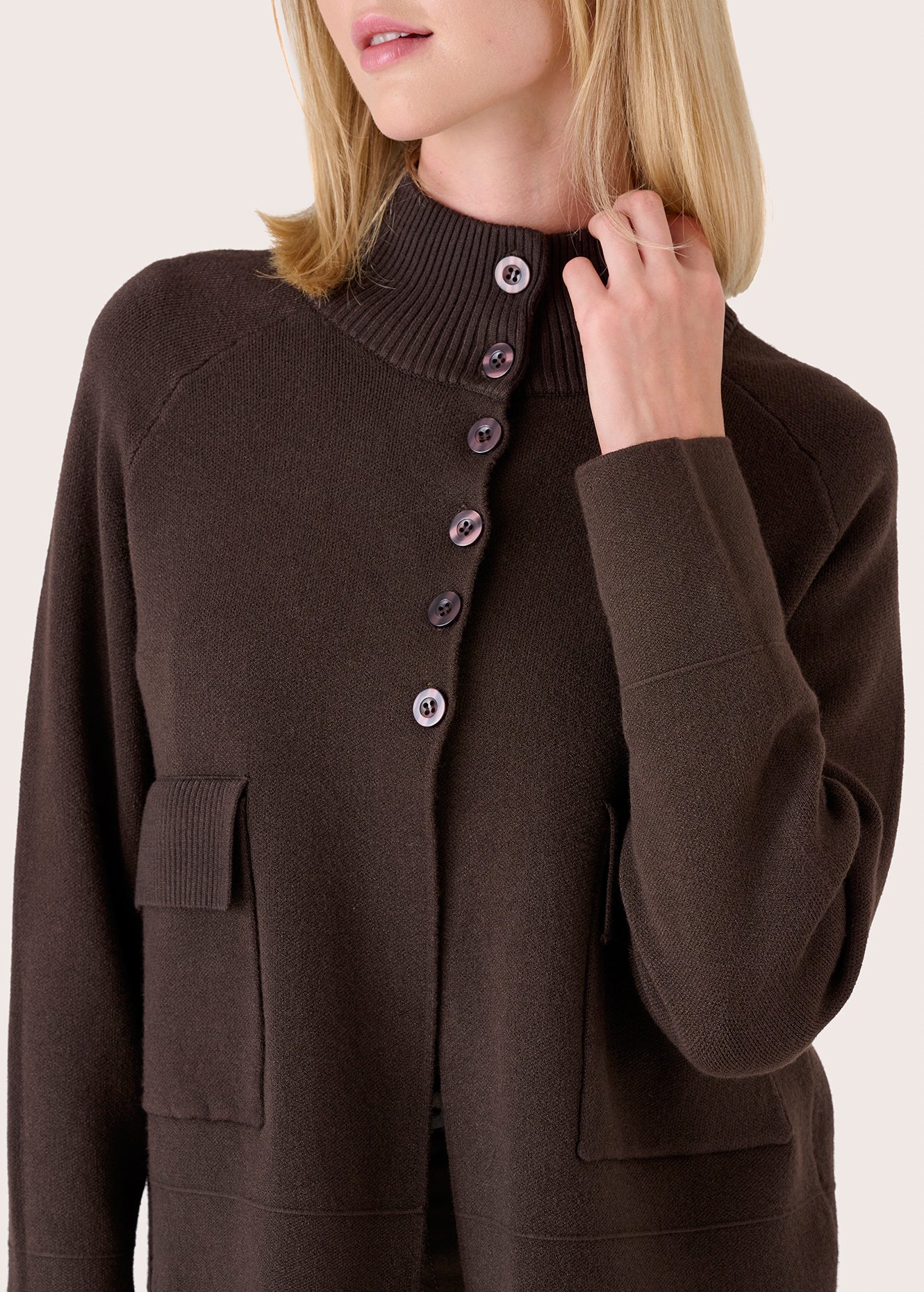 Cardigan Carol con collo alto