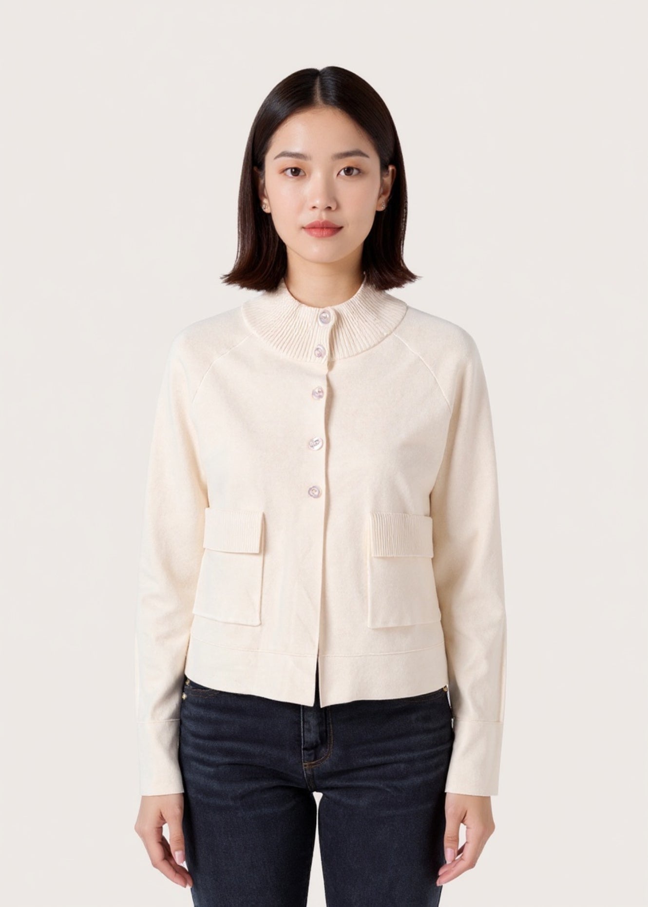 Cardigan Carol con collo alto