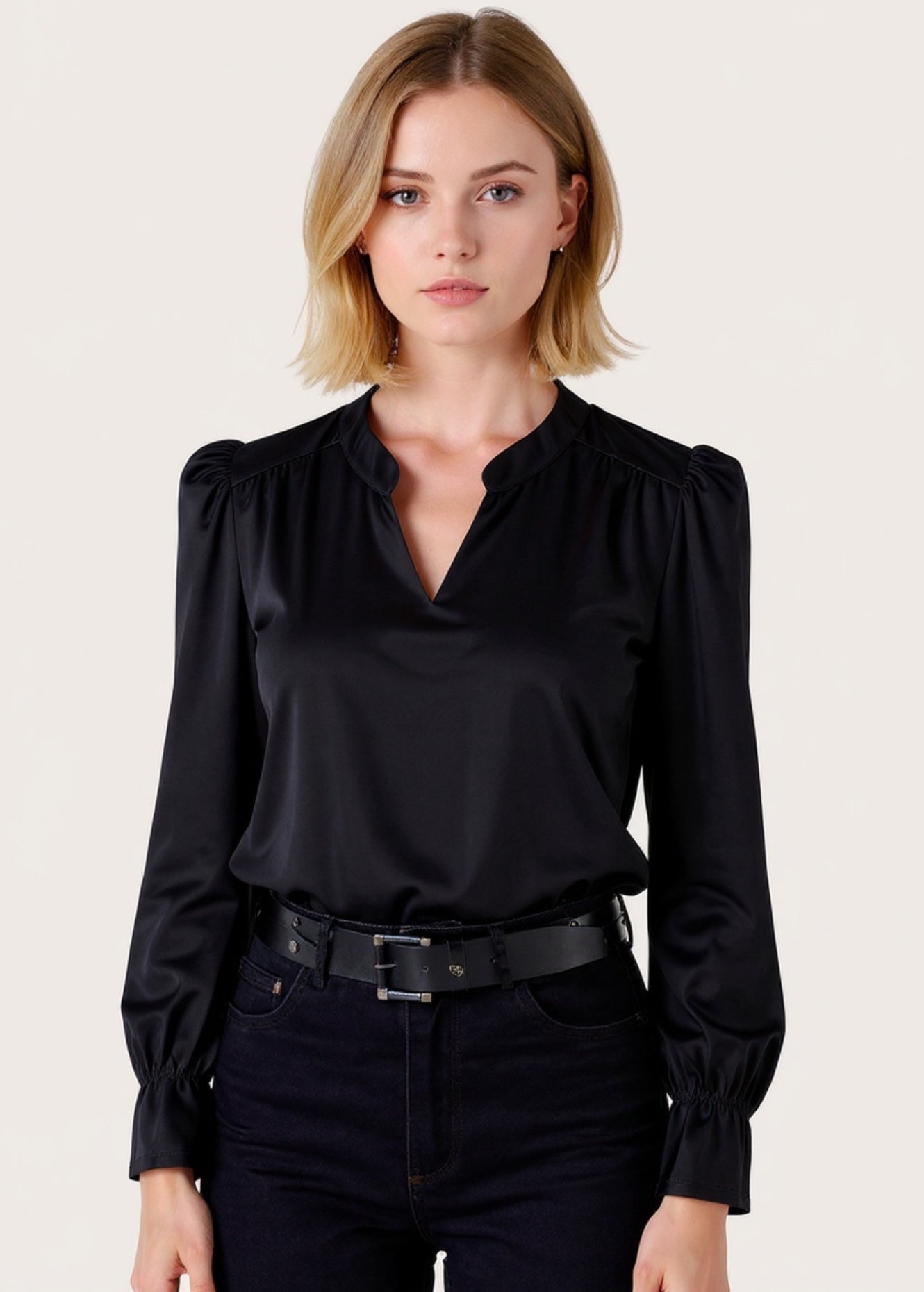 Blusa Sunset con polsini rouche