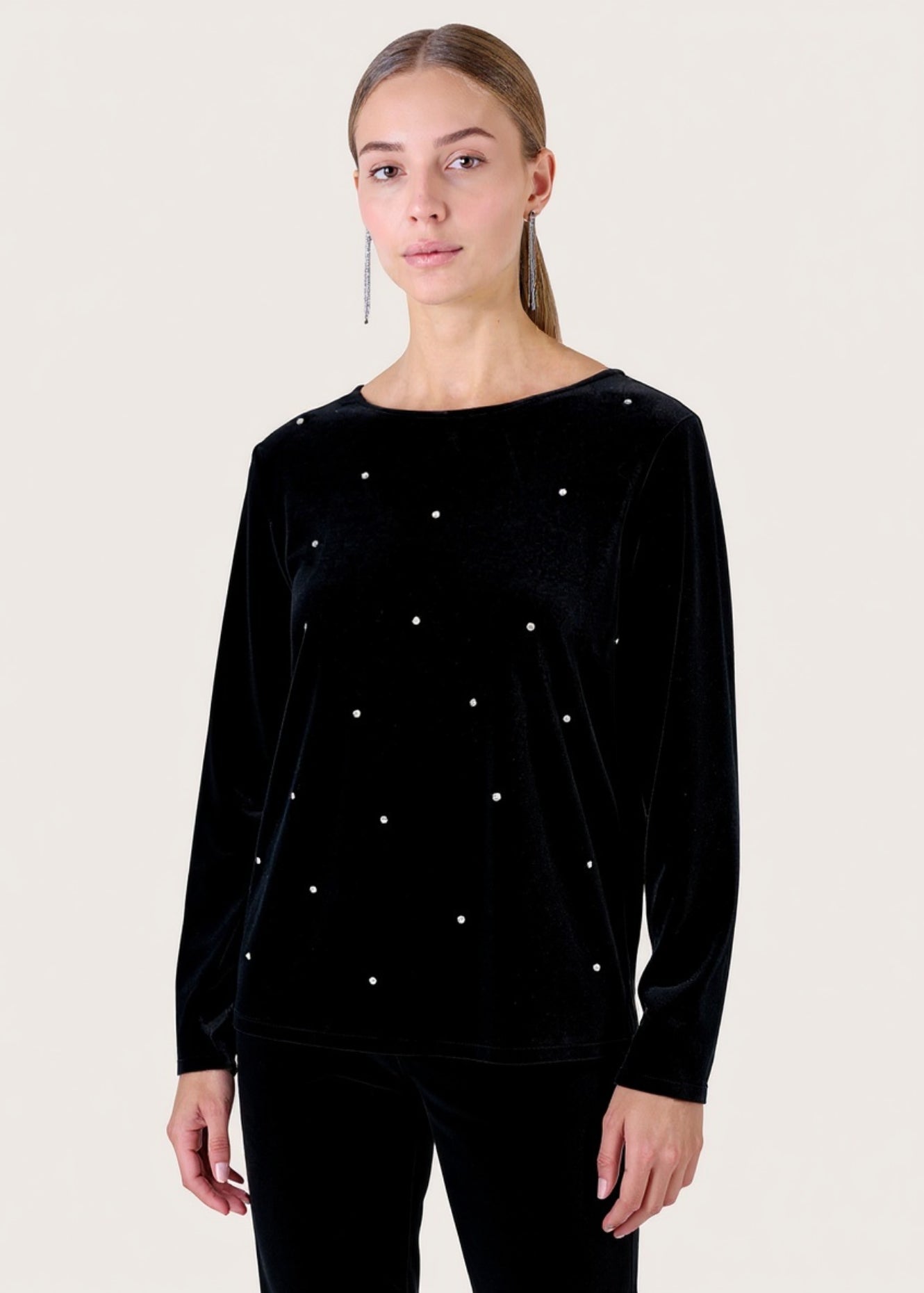 Maglia Siesta in velluto e strass