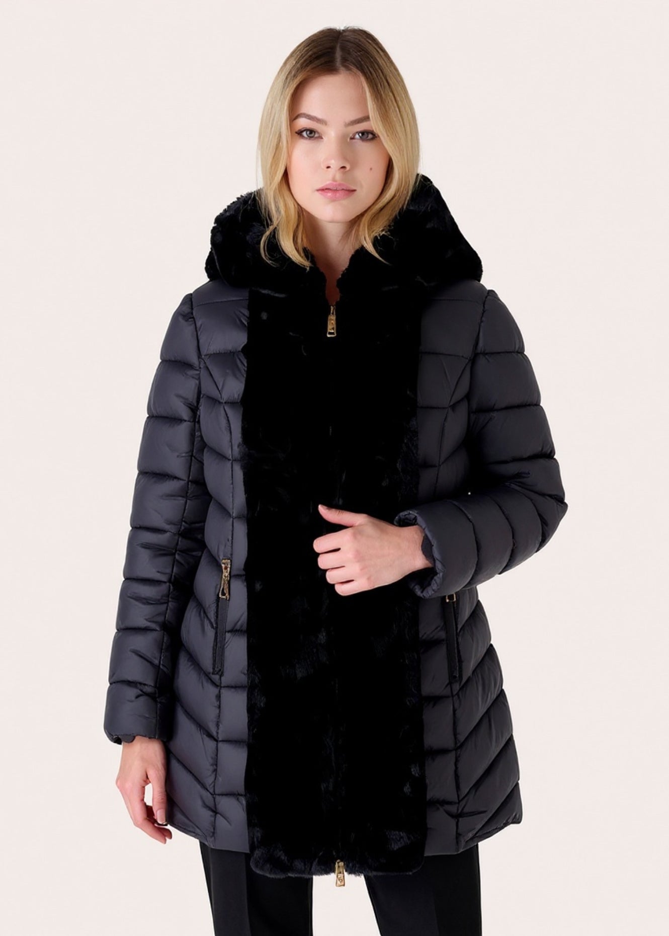 Piumino Pica con eco pelliccia