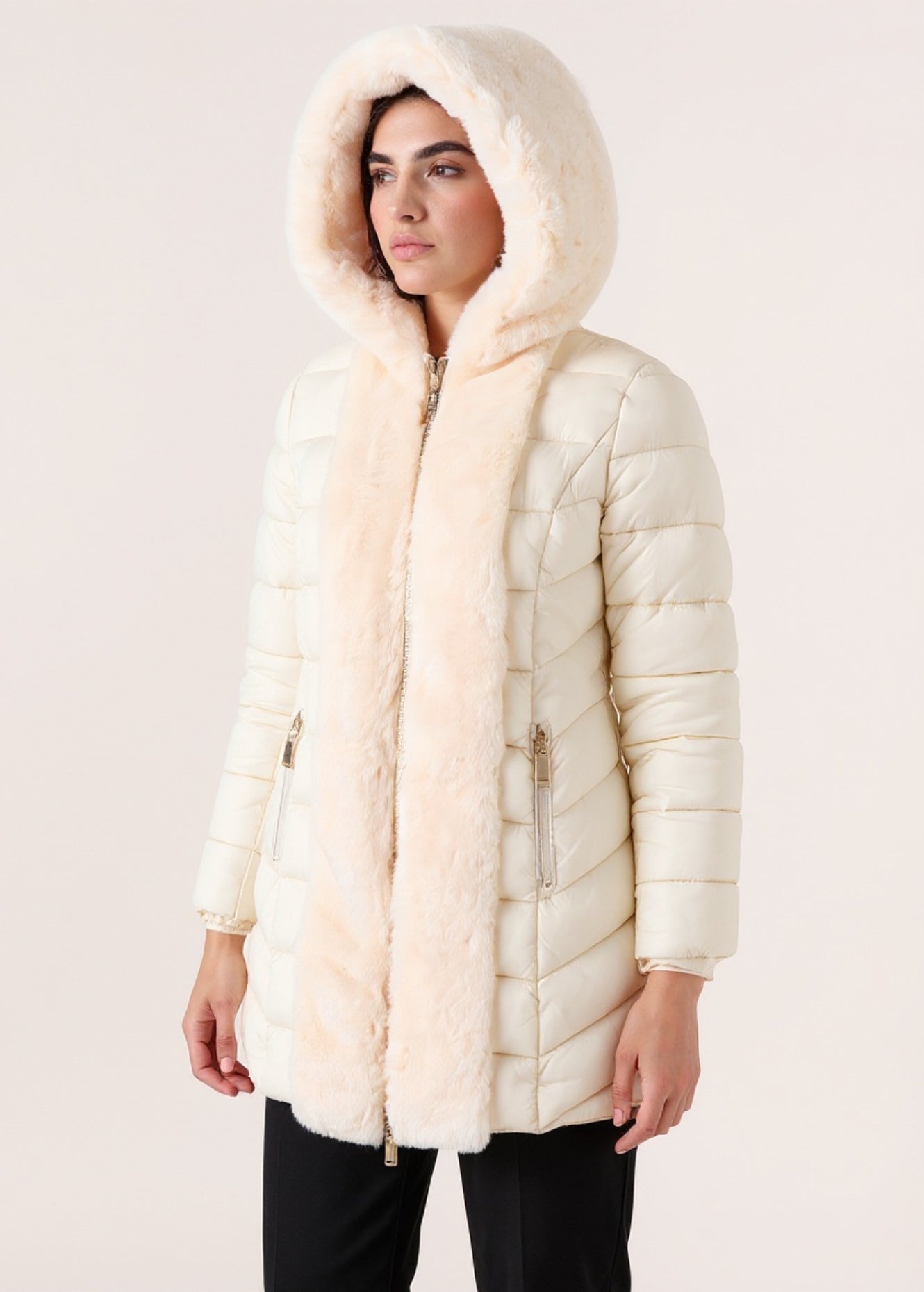 Piumino Pica con eco pelliccia