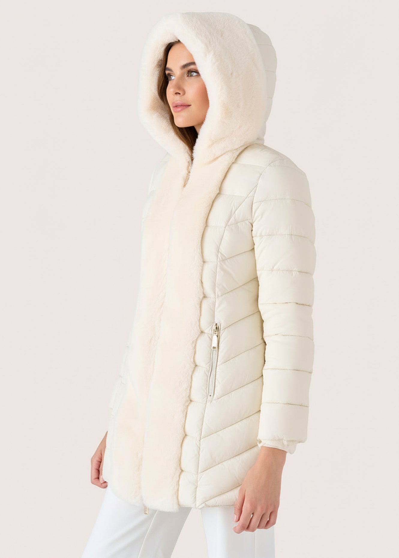 Piumino Pica con eco pelliccia