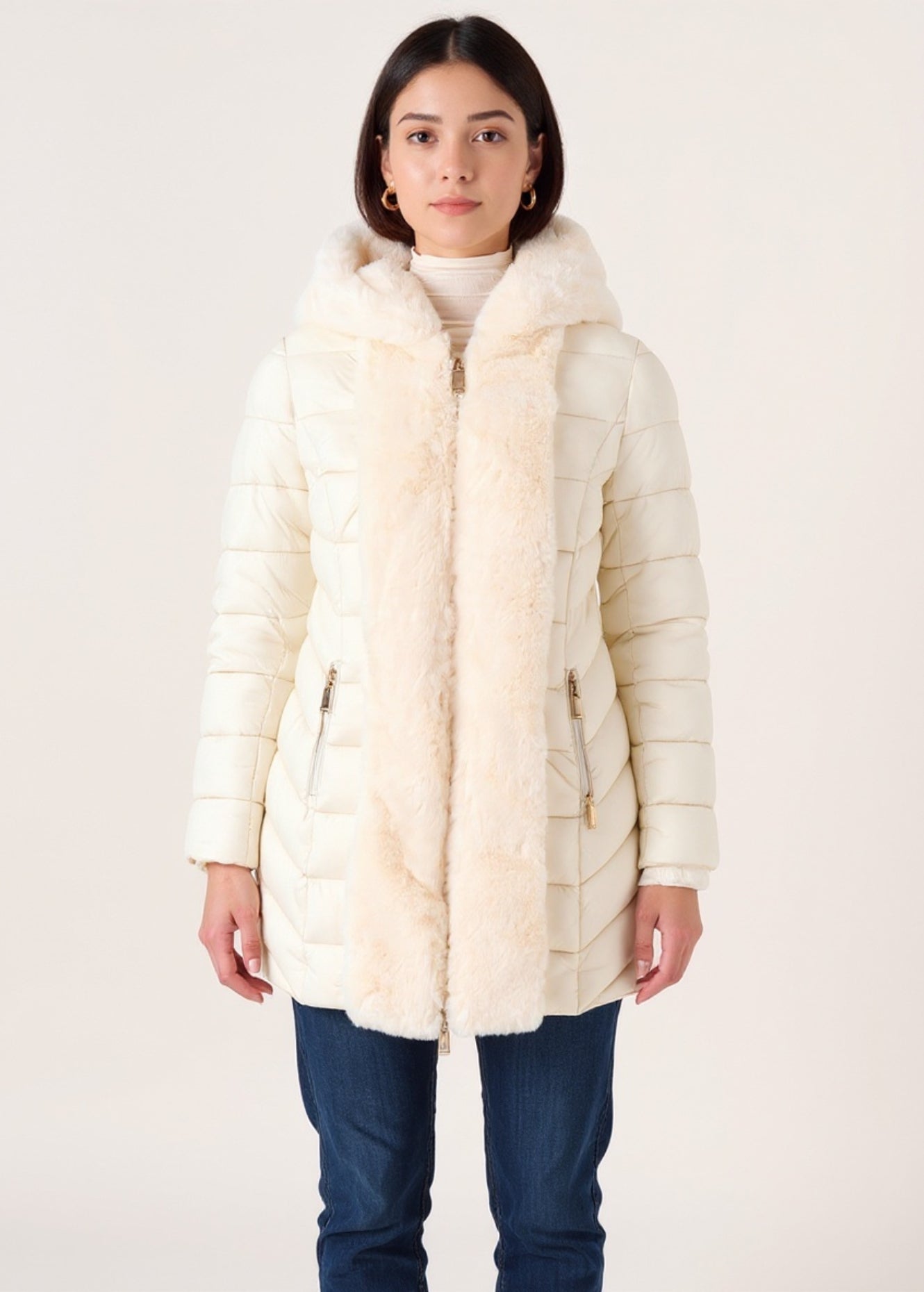 Piumino Pica con eco pelliccia