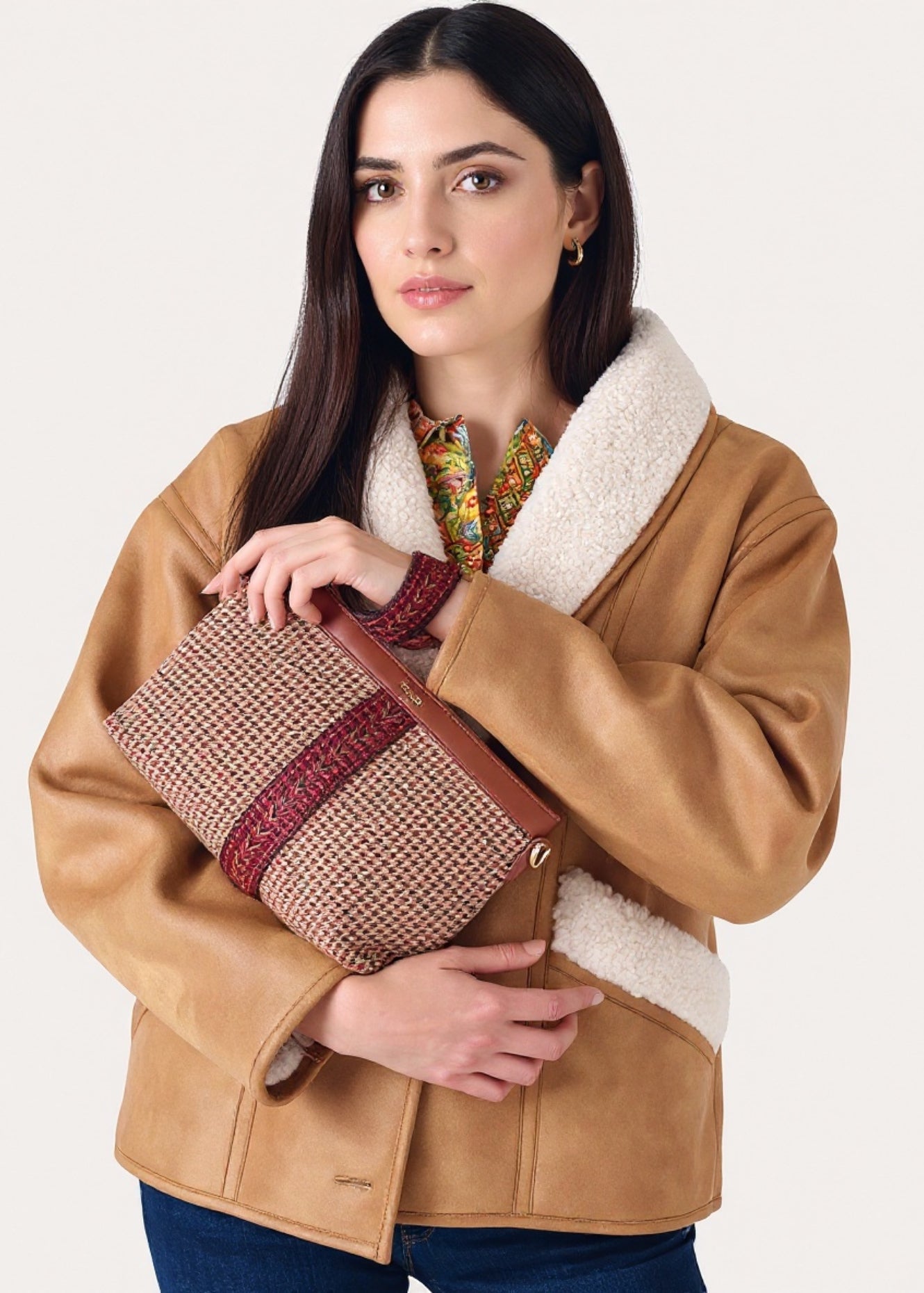 Pochette Brana in pied de poule