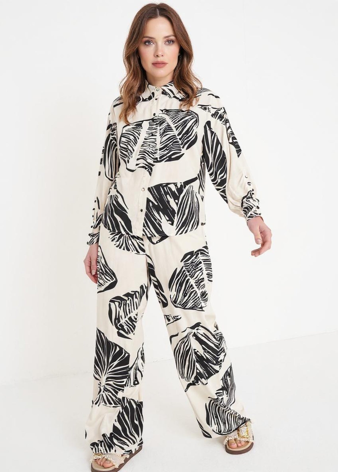 Pantaloni Pintus fantasia foglie