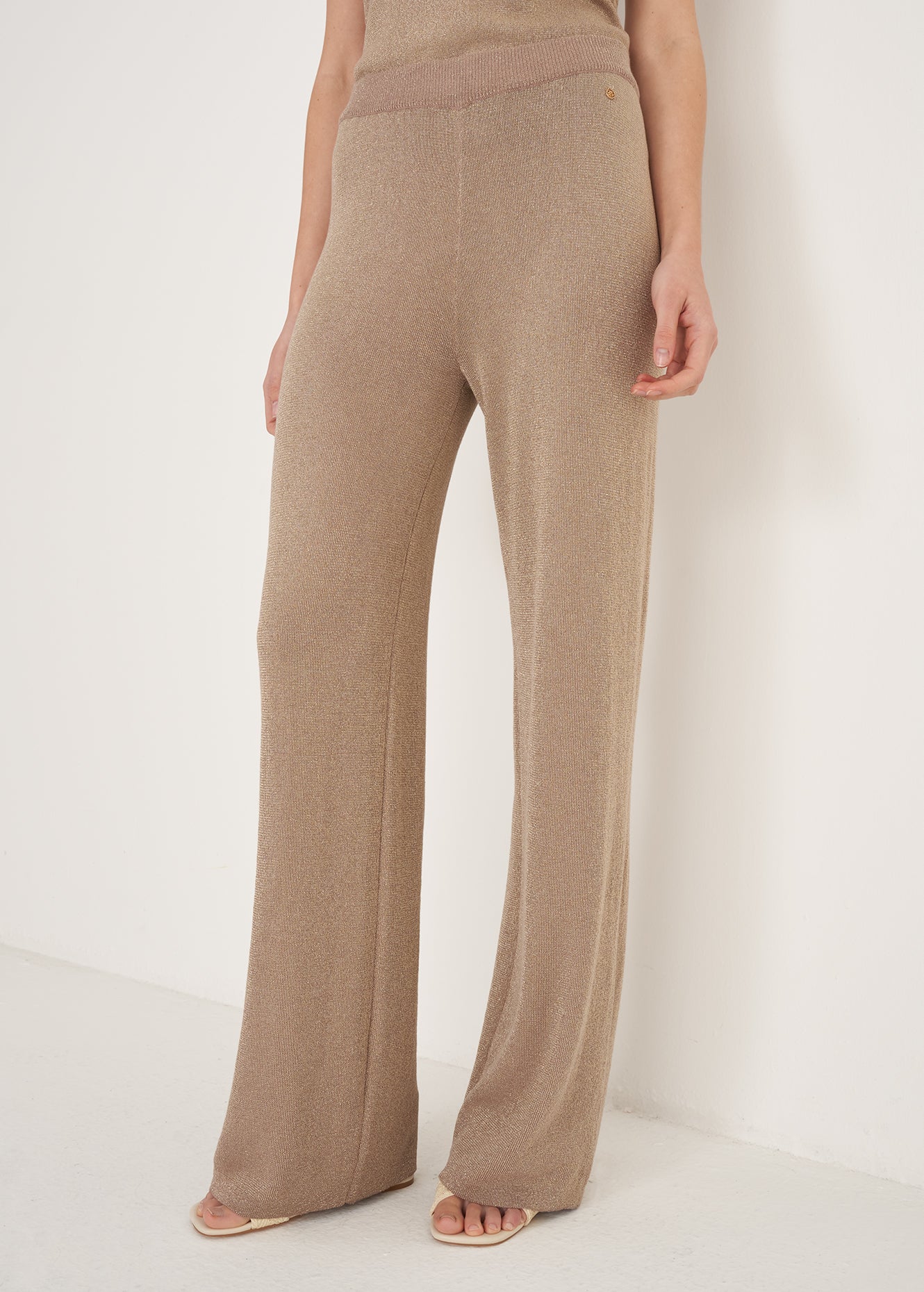 Pantaloni Pony In Maglia Lurex