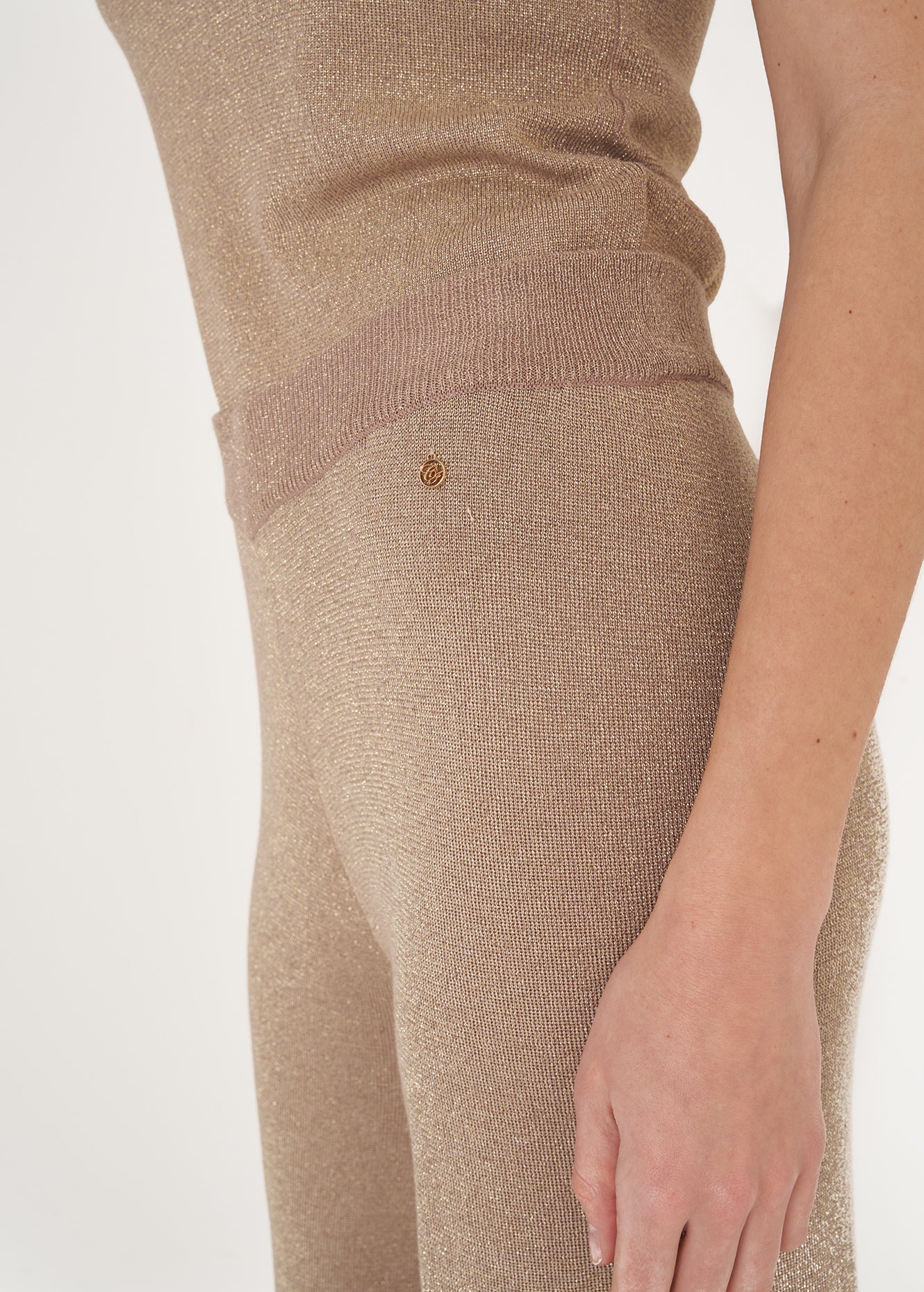 Pantaloni Pony In Maglia Lurex