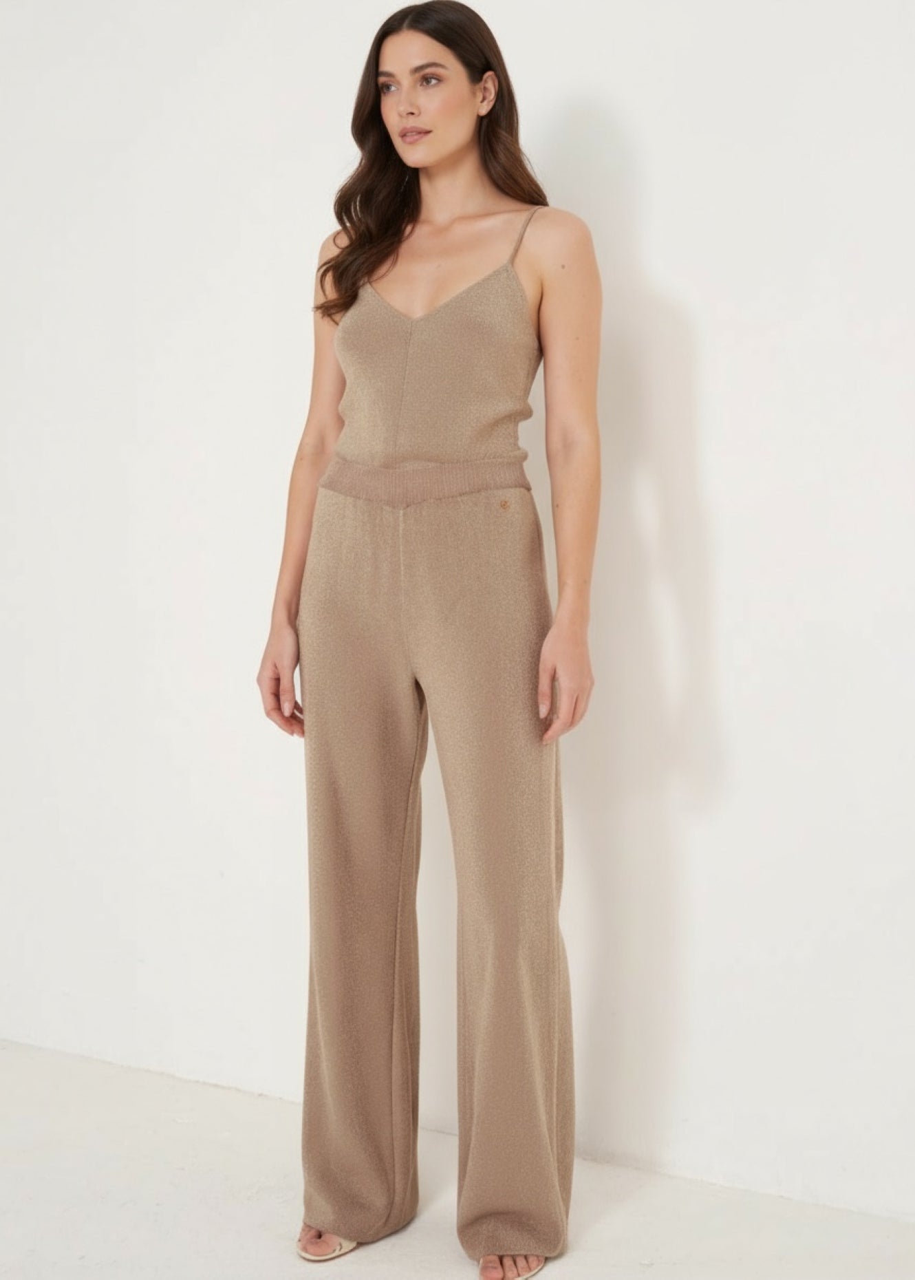 Pantaloni Pony In Maglia Lurex