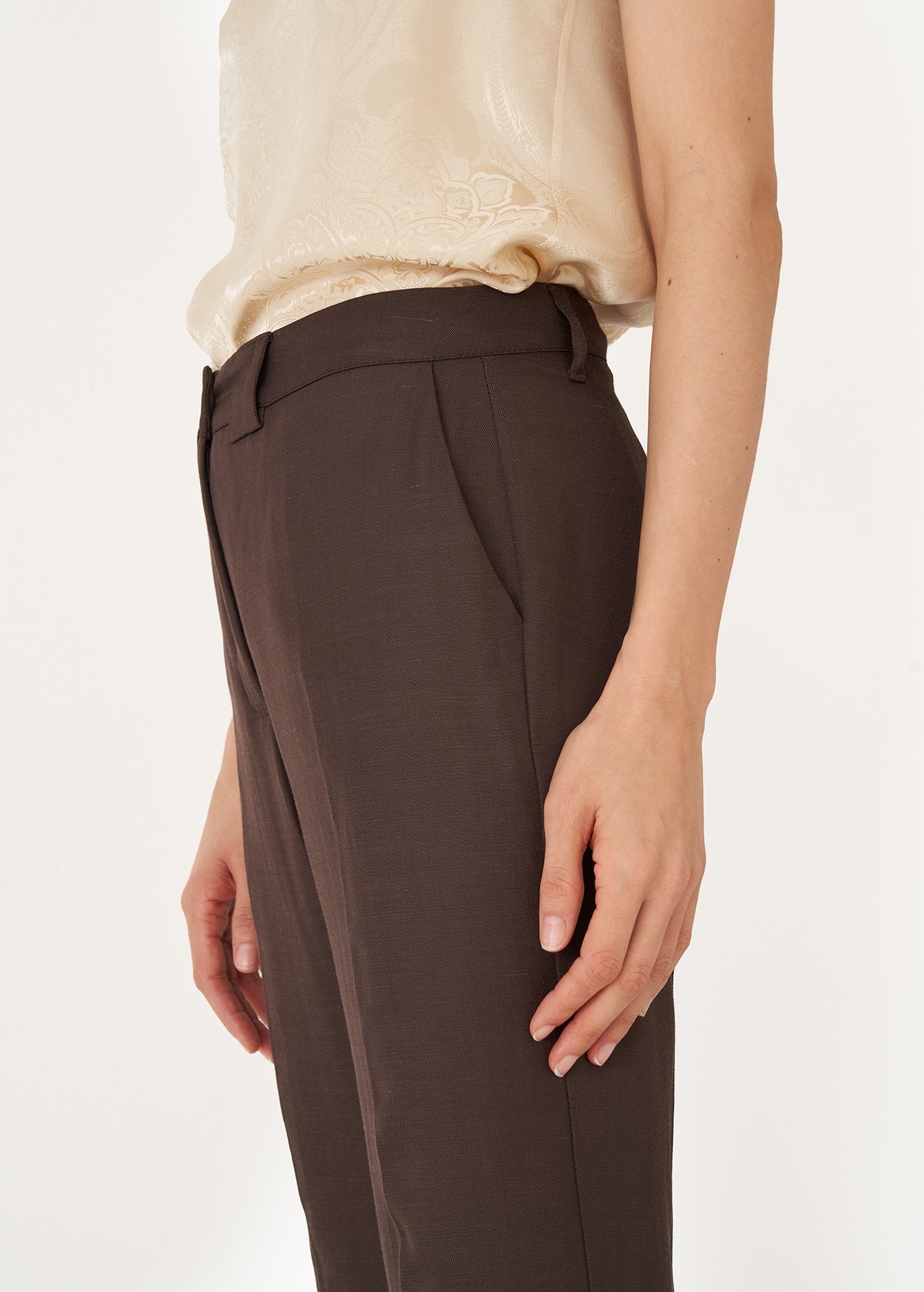 Pantaloni Alice-E in lino e viscosa