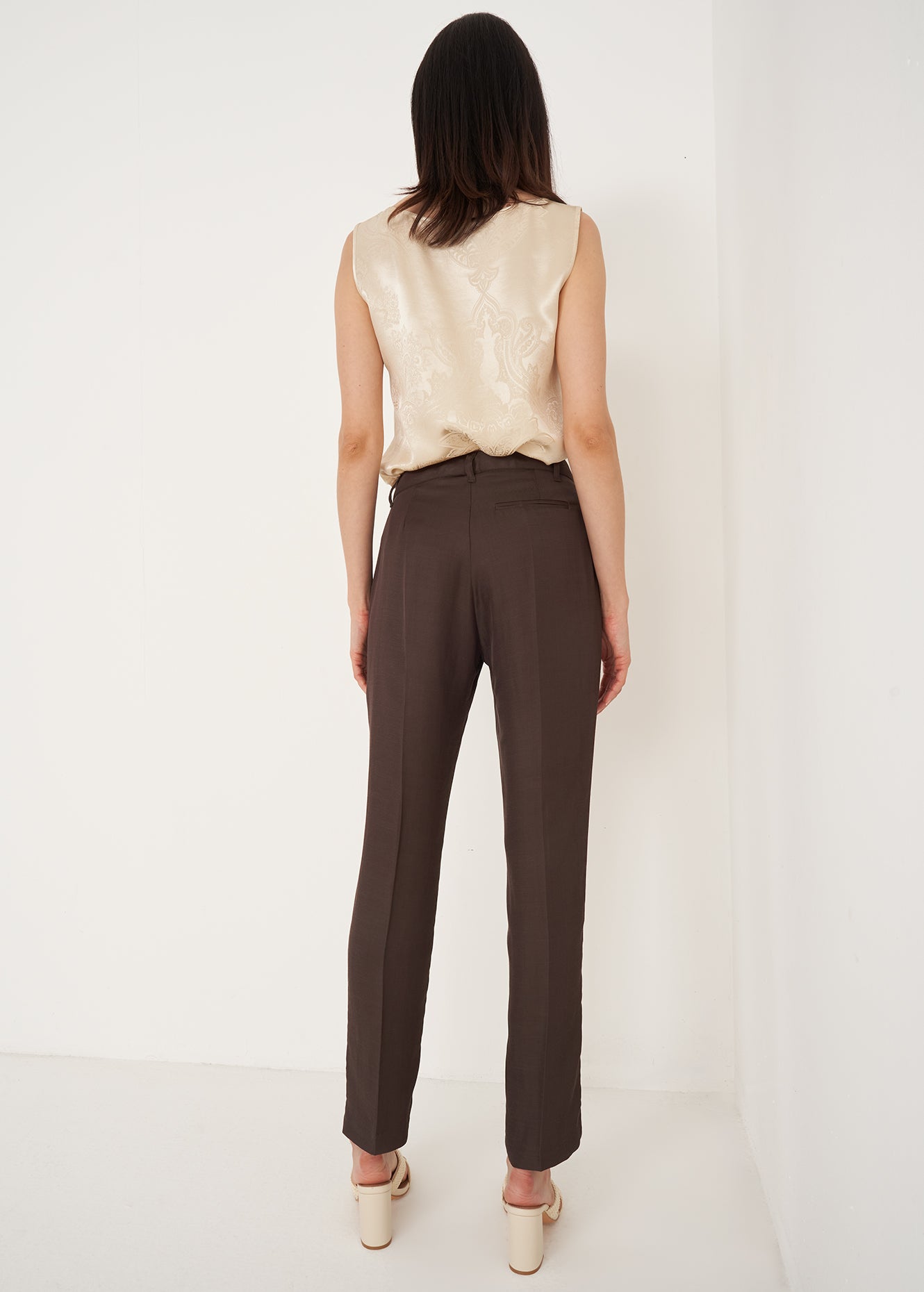 Pantaloni Alice-E in lino e viscosa