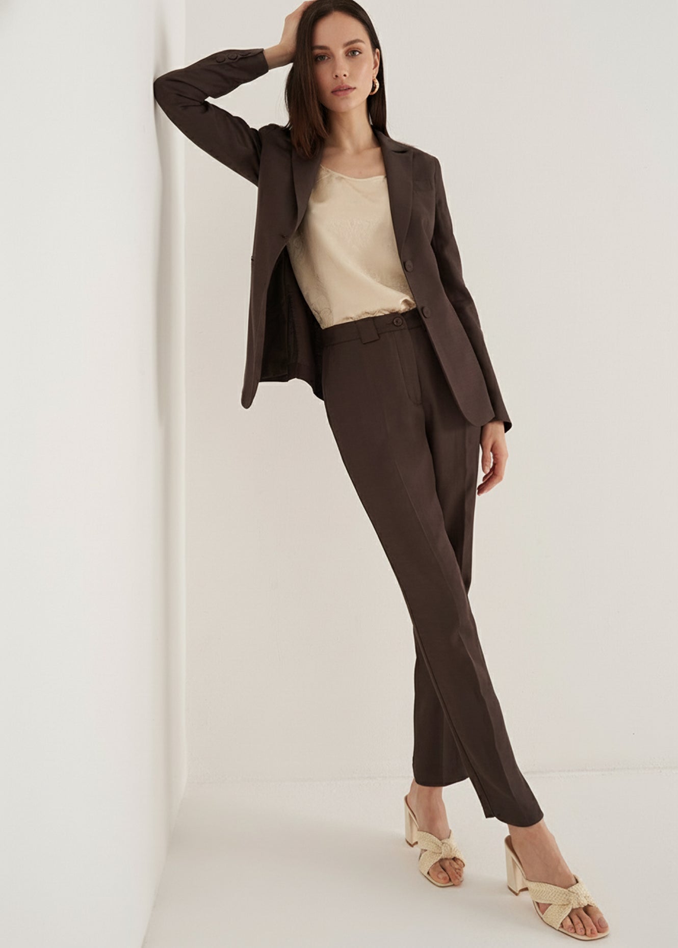 Pantaloni Alice-E in lino e viscosa