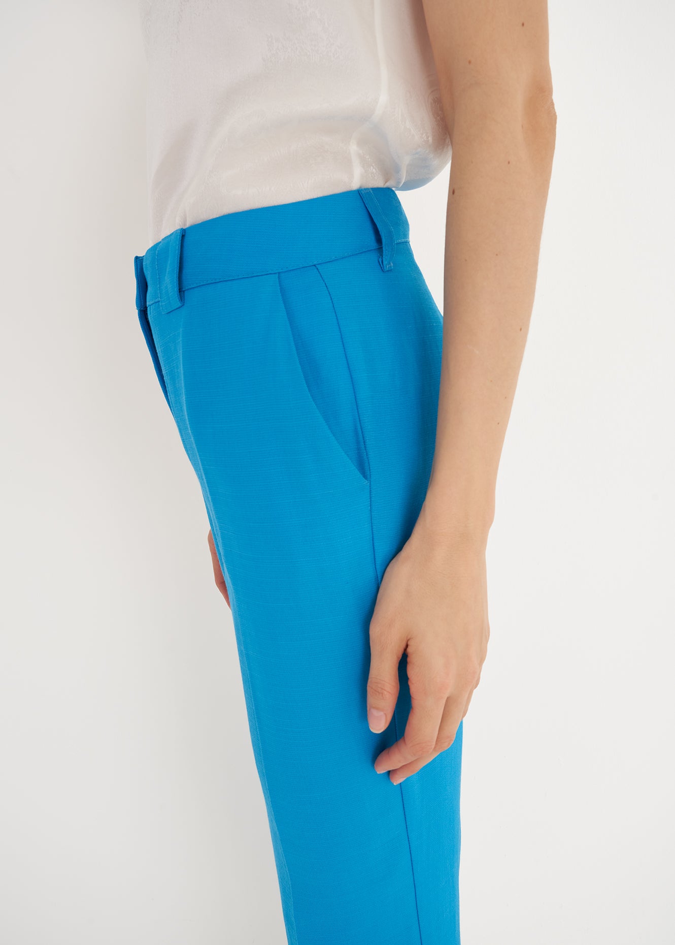 Pantaloni Alice-E in lino e viscosa