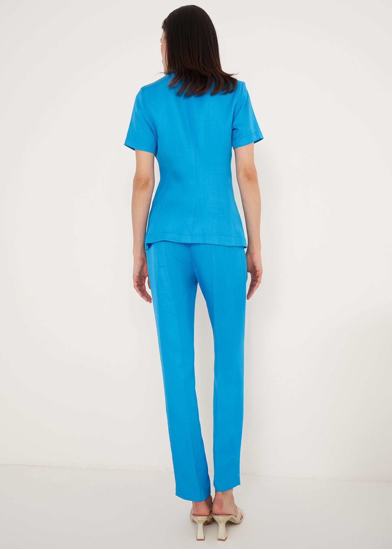 Pantaloni Alice-E in lino e viscosa