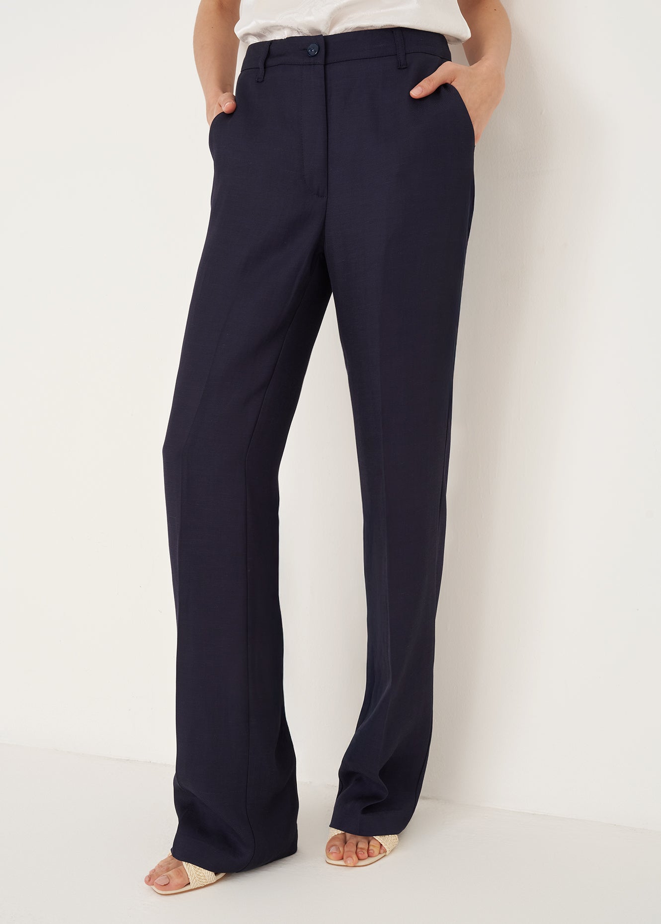 Pantaloni Giorgia-E in lino e viscosa