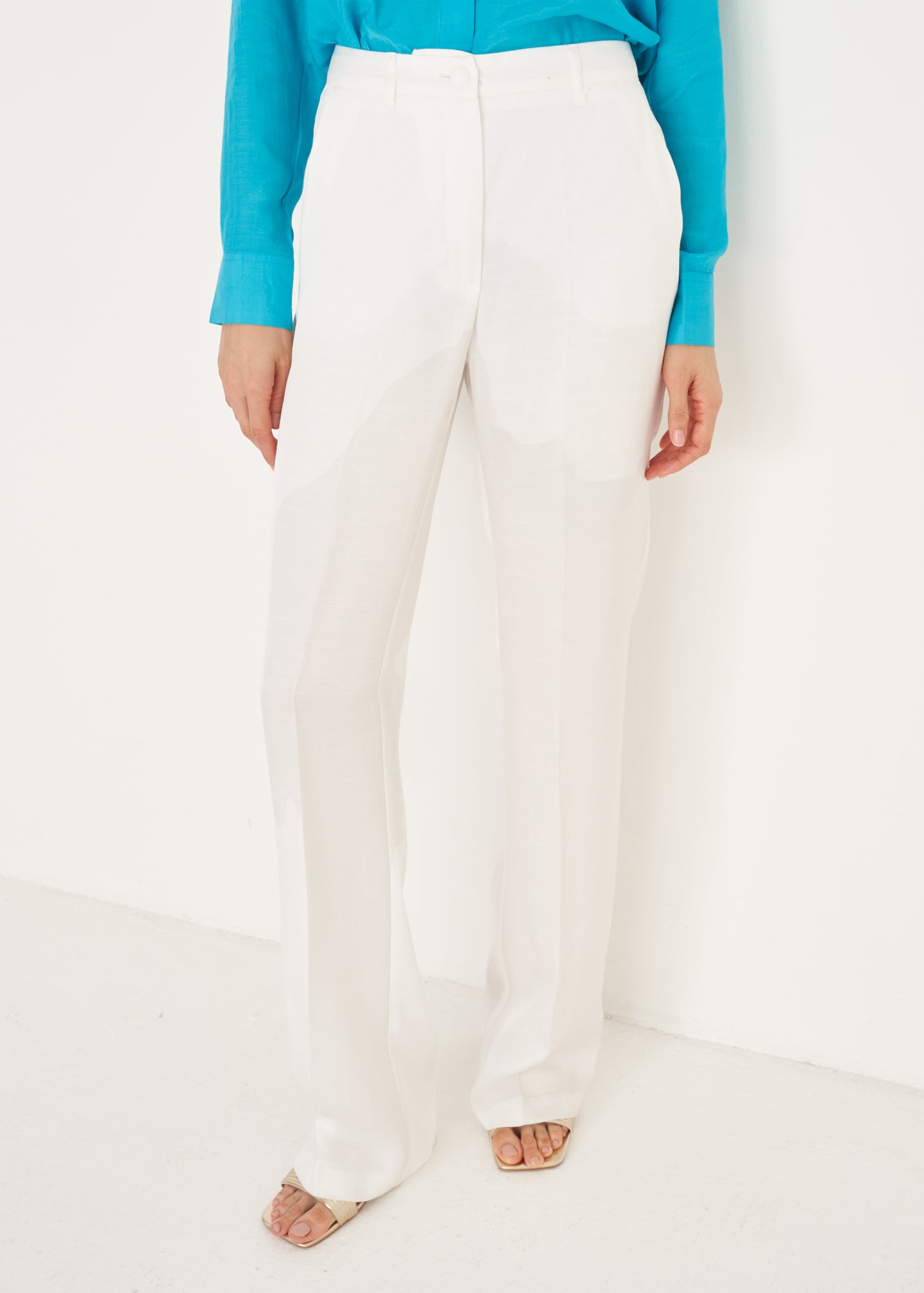 Pantaloni Giorgia-E in lino e viscosa