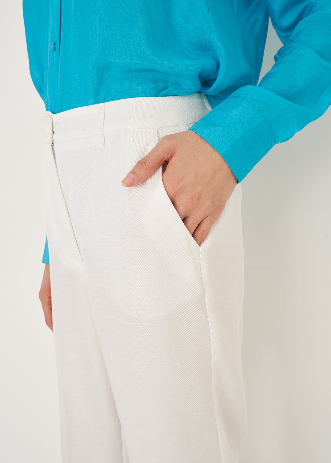 Pantaloni Giorgia-E in lino e viscosa