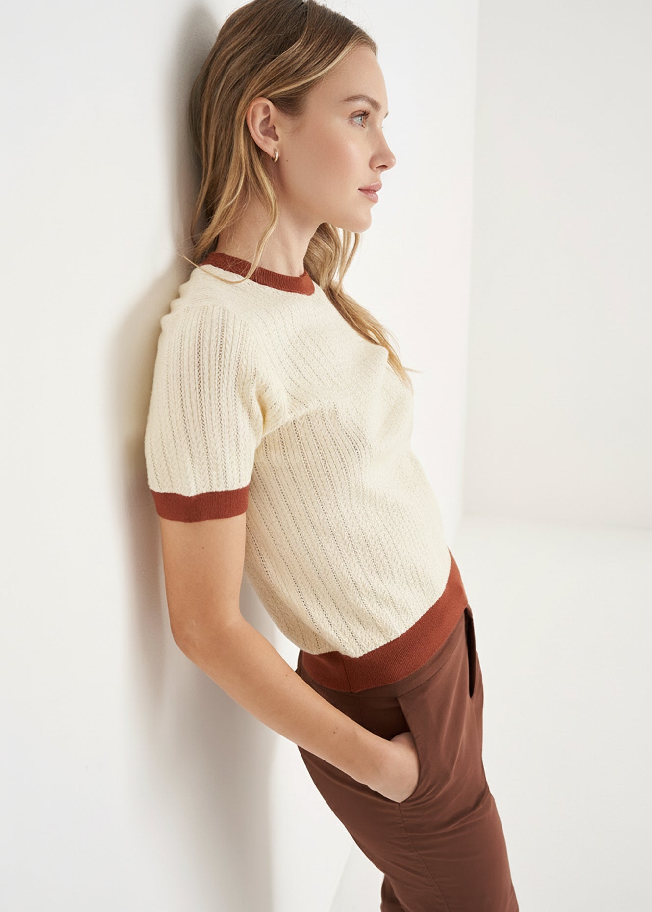 T-shirt in maglia Six