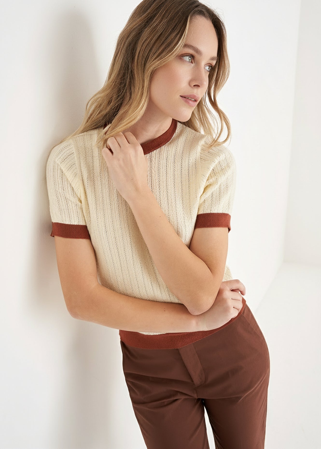 T-shirt in maglia Six