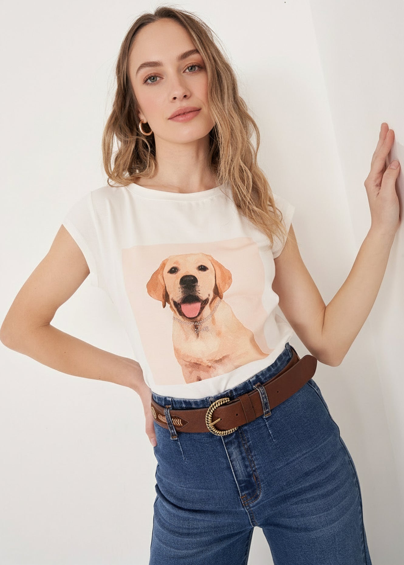 T-shirt Silla in Cotone con Stampa