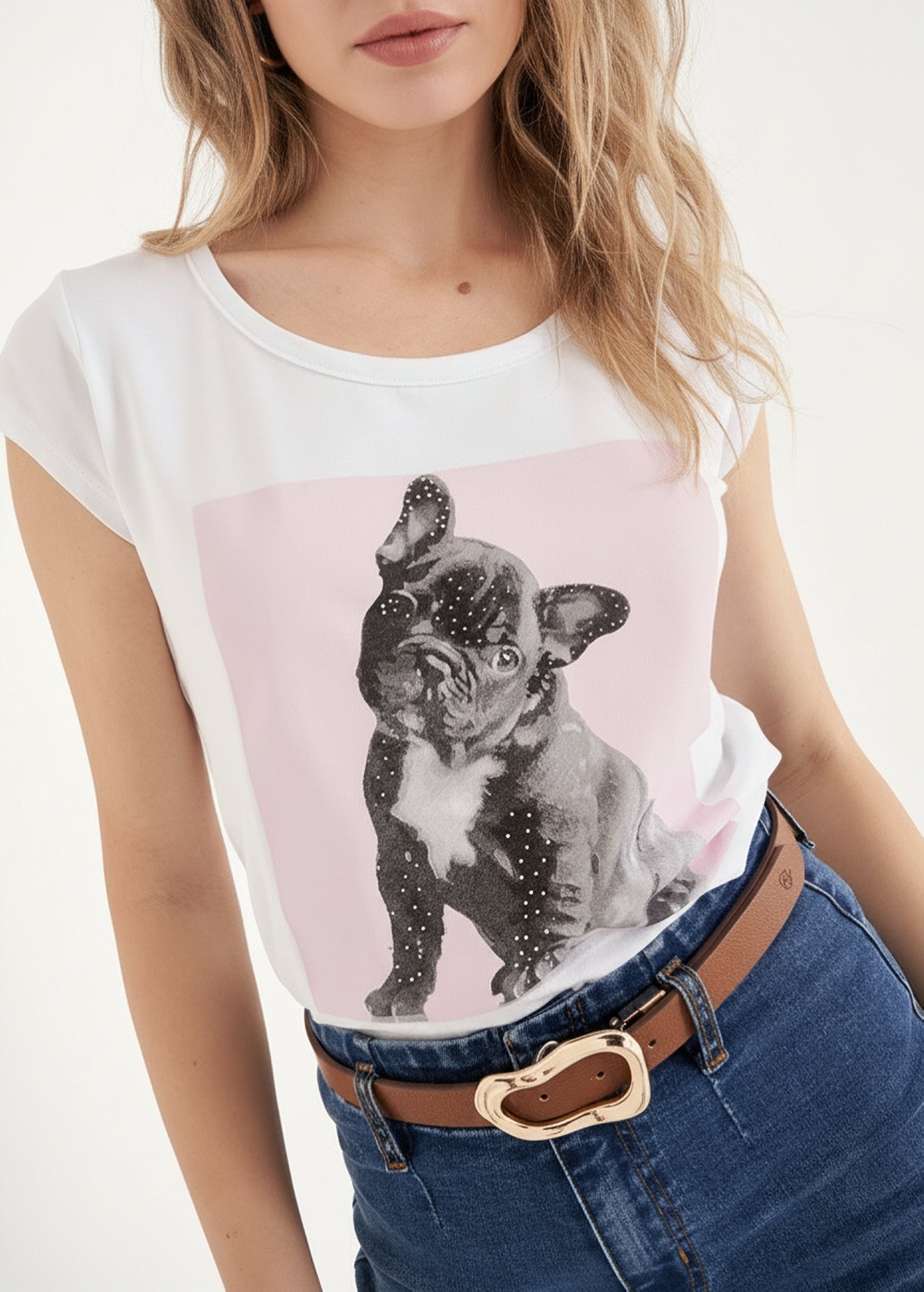 T-Shirt Suri in Cotone con Strass