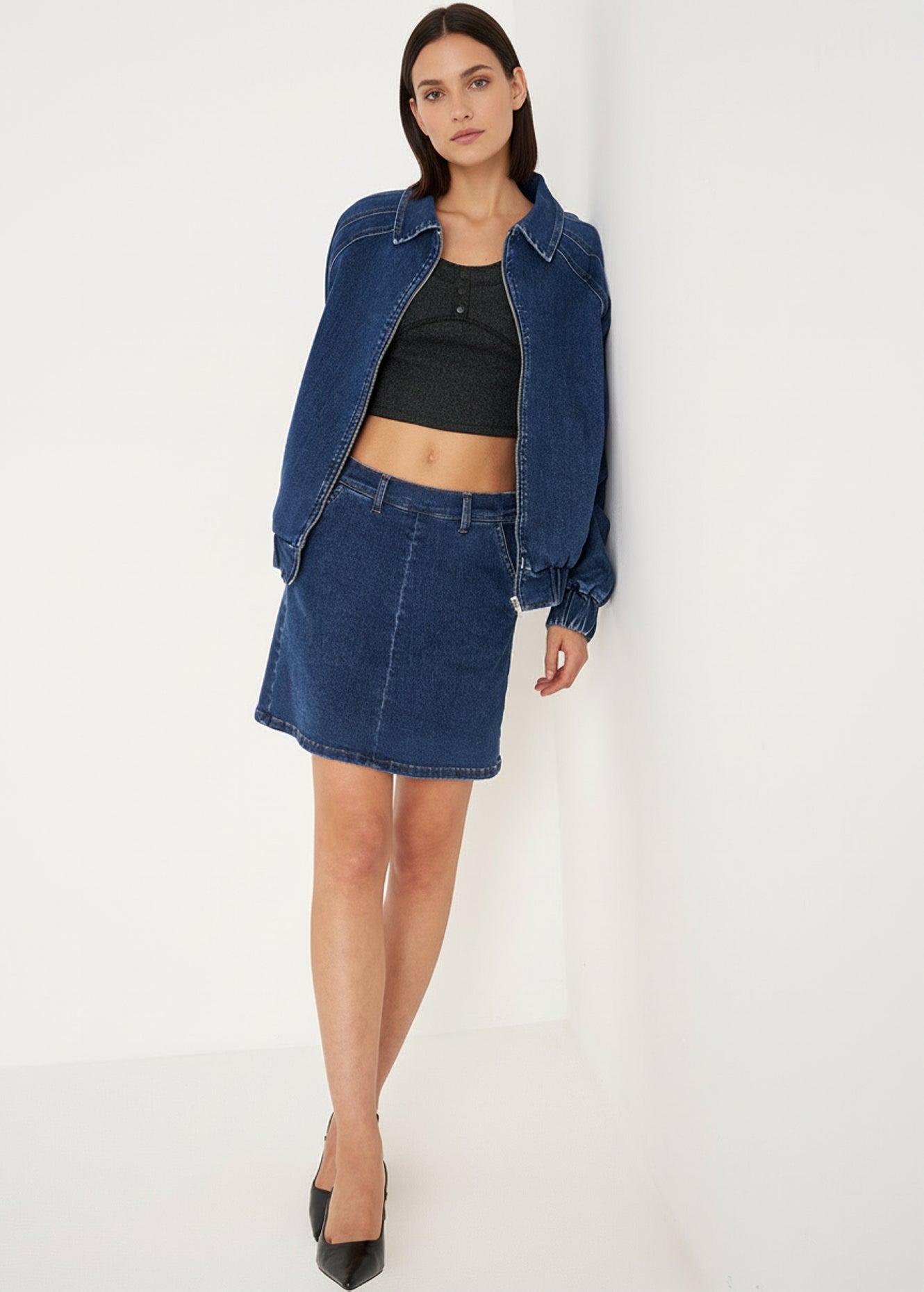 Gonna Garg in denim di cotone