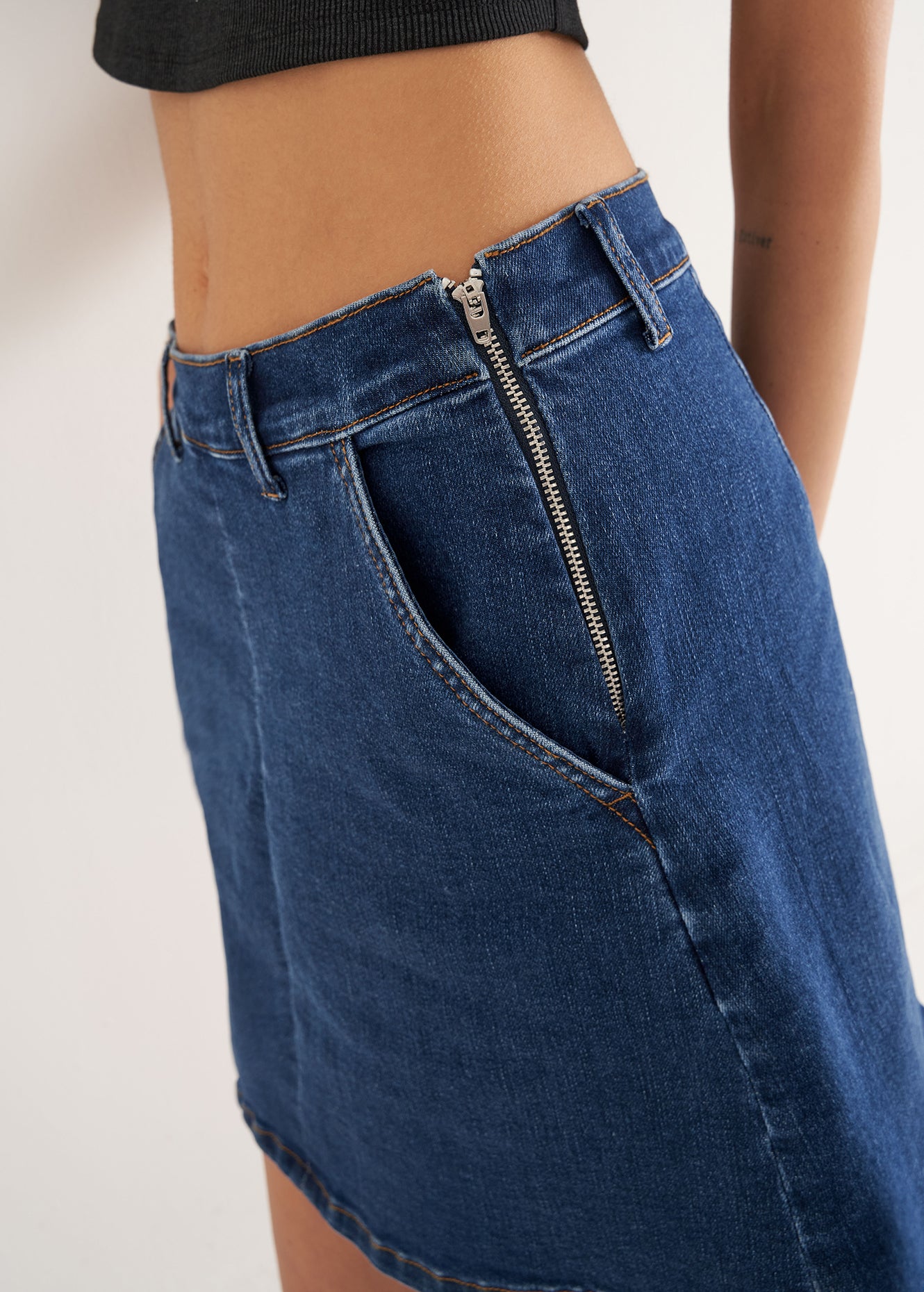 Gonna Garg in denim di cotone