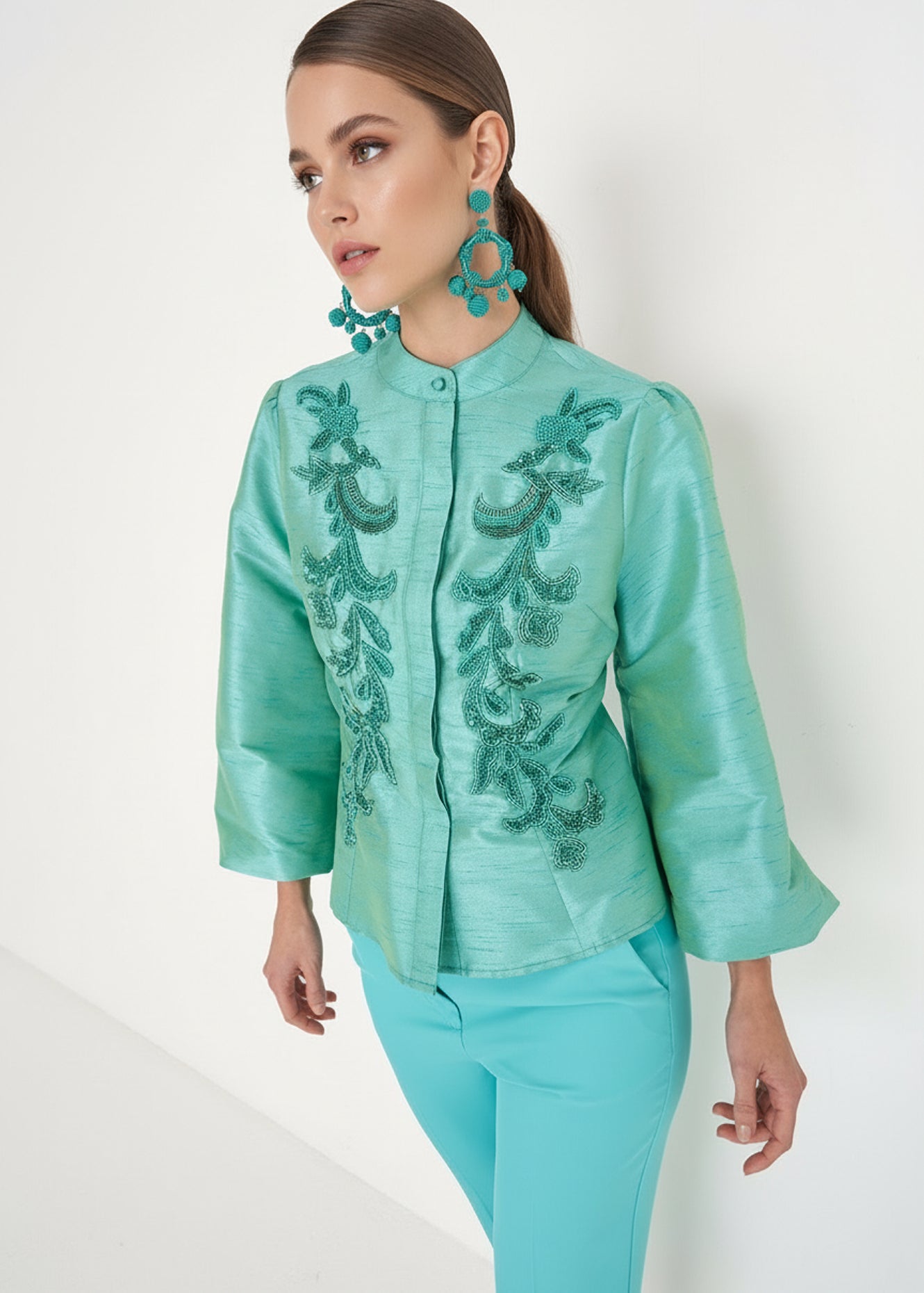 Camicia Clouds in poly shantung