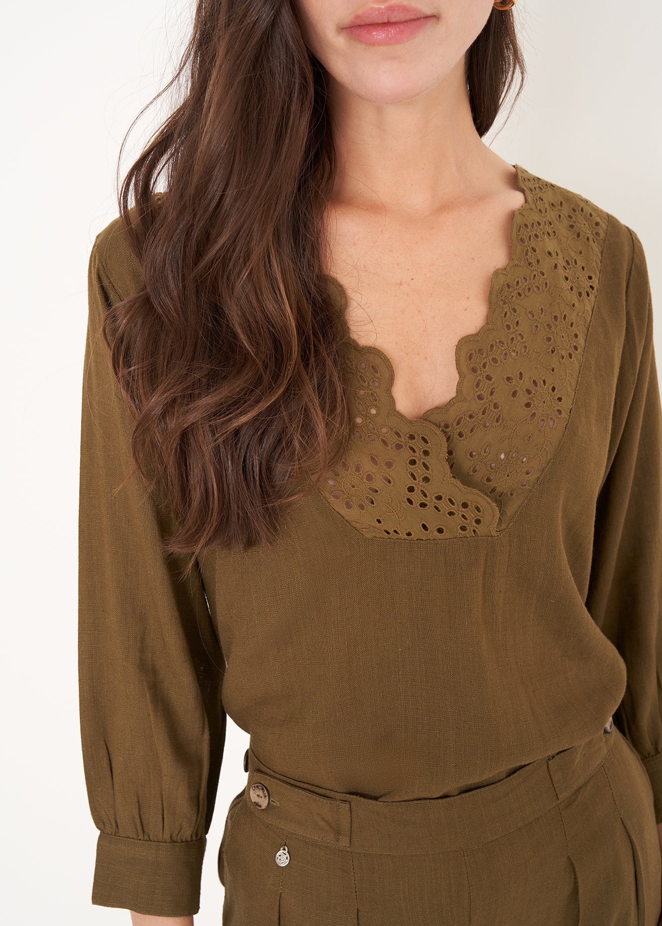 Blusa Blues in viscosa e lino