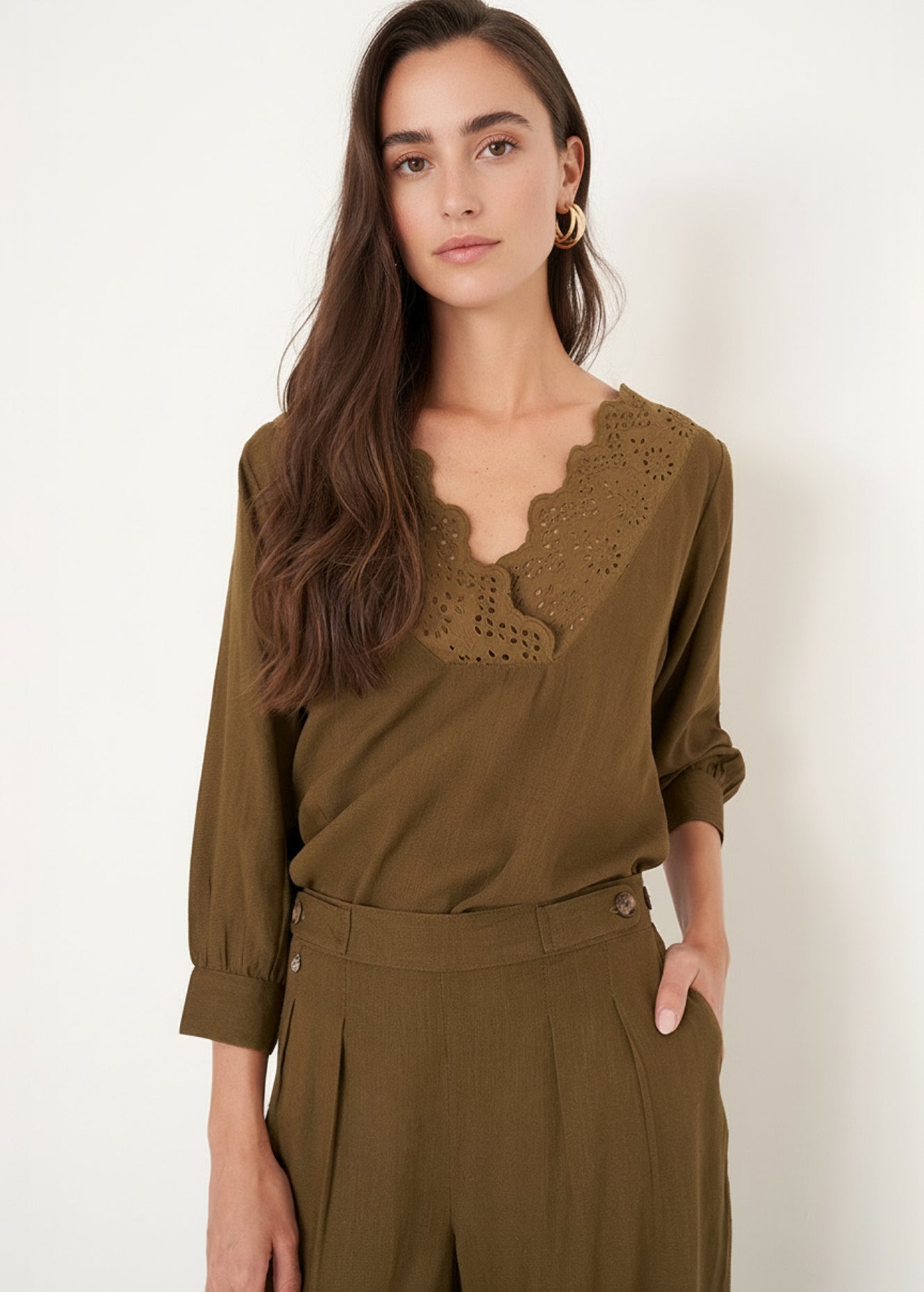 Blusa Blues in viscosa e lino