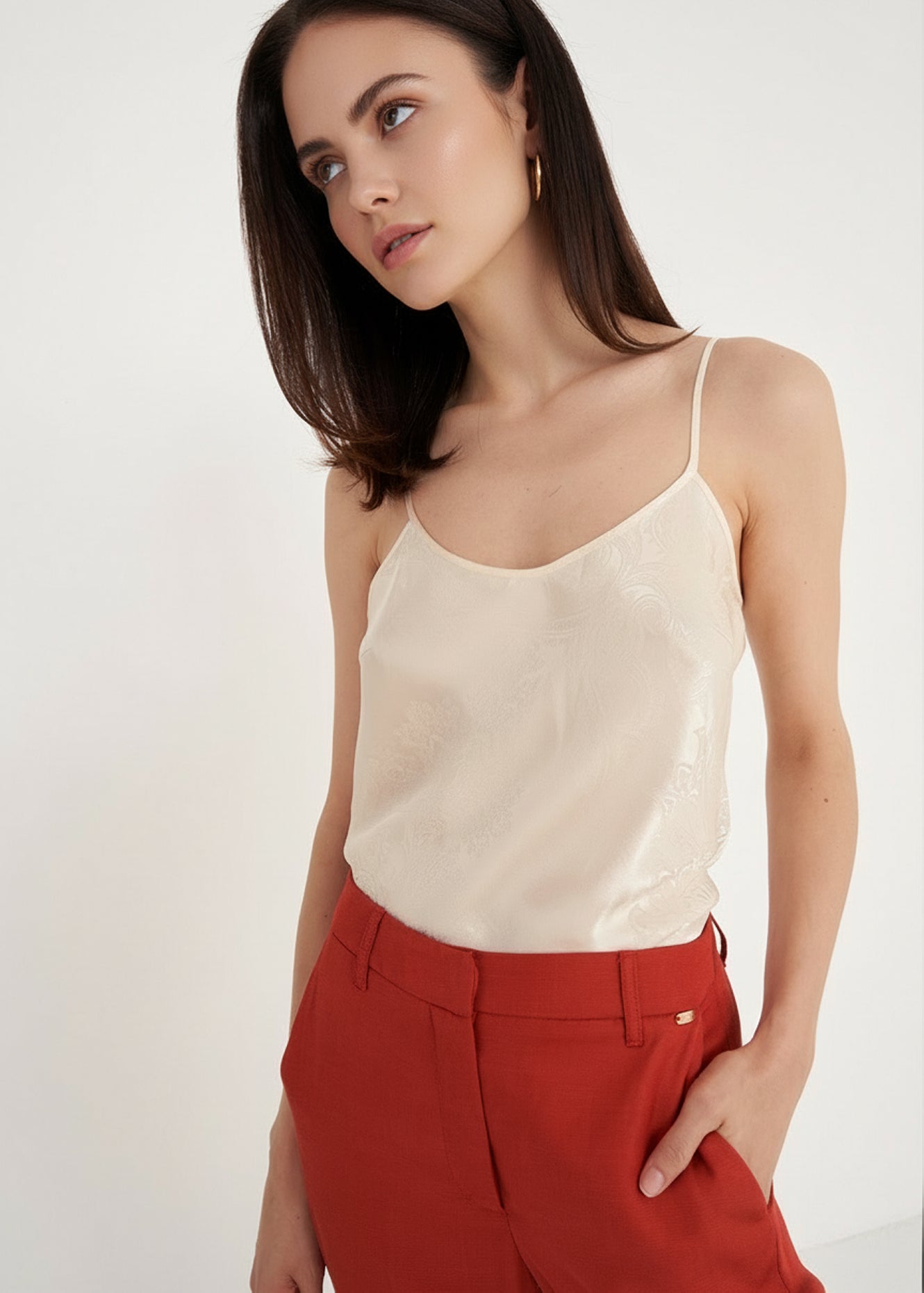 Top Texas in seta jacquard