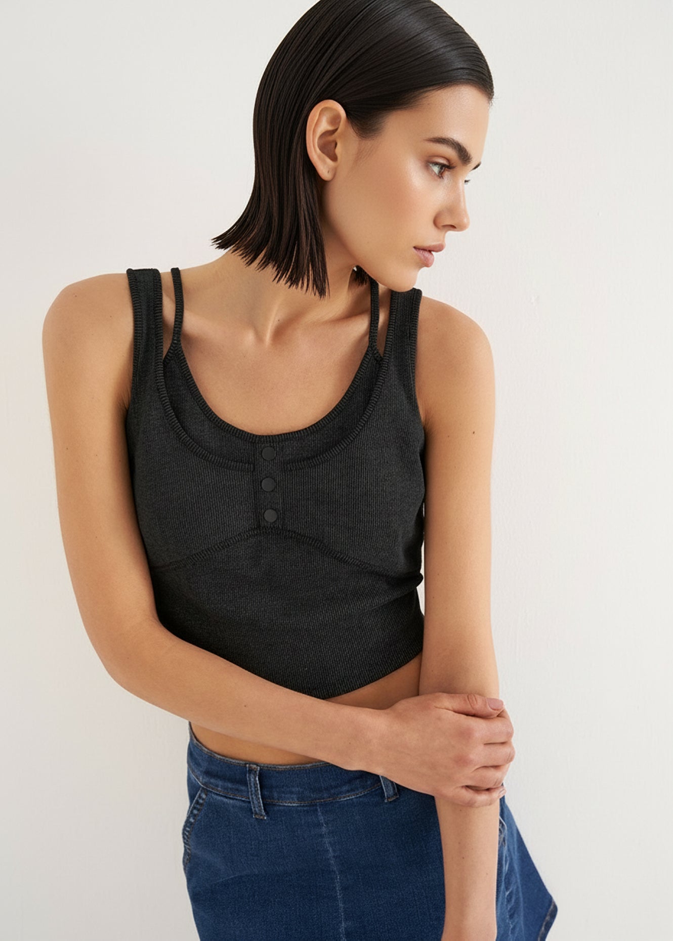 Top sportivo in cotone Tabi