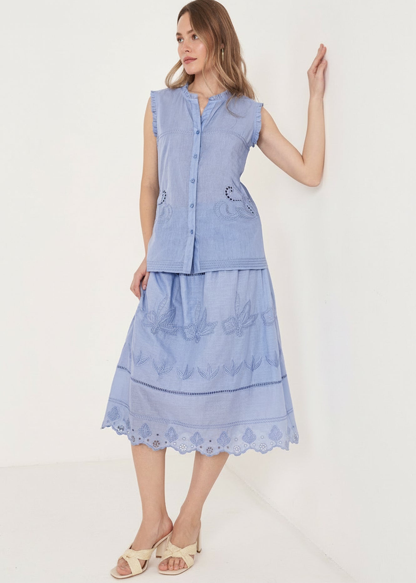 Top Tyra 100% Cotone Ricamato