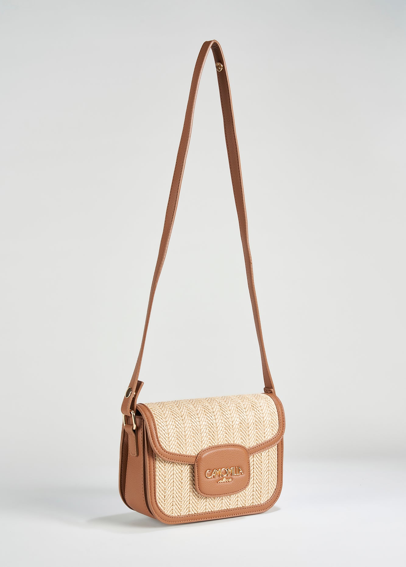 Tracolla Breona in paglia e stampa cervo