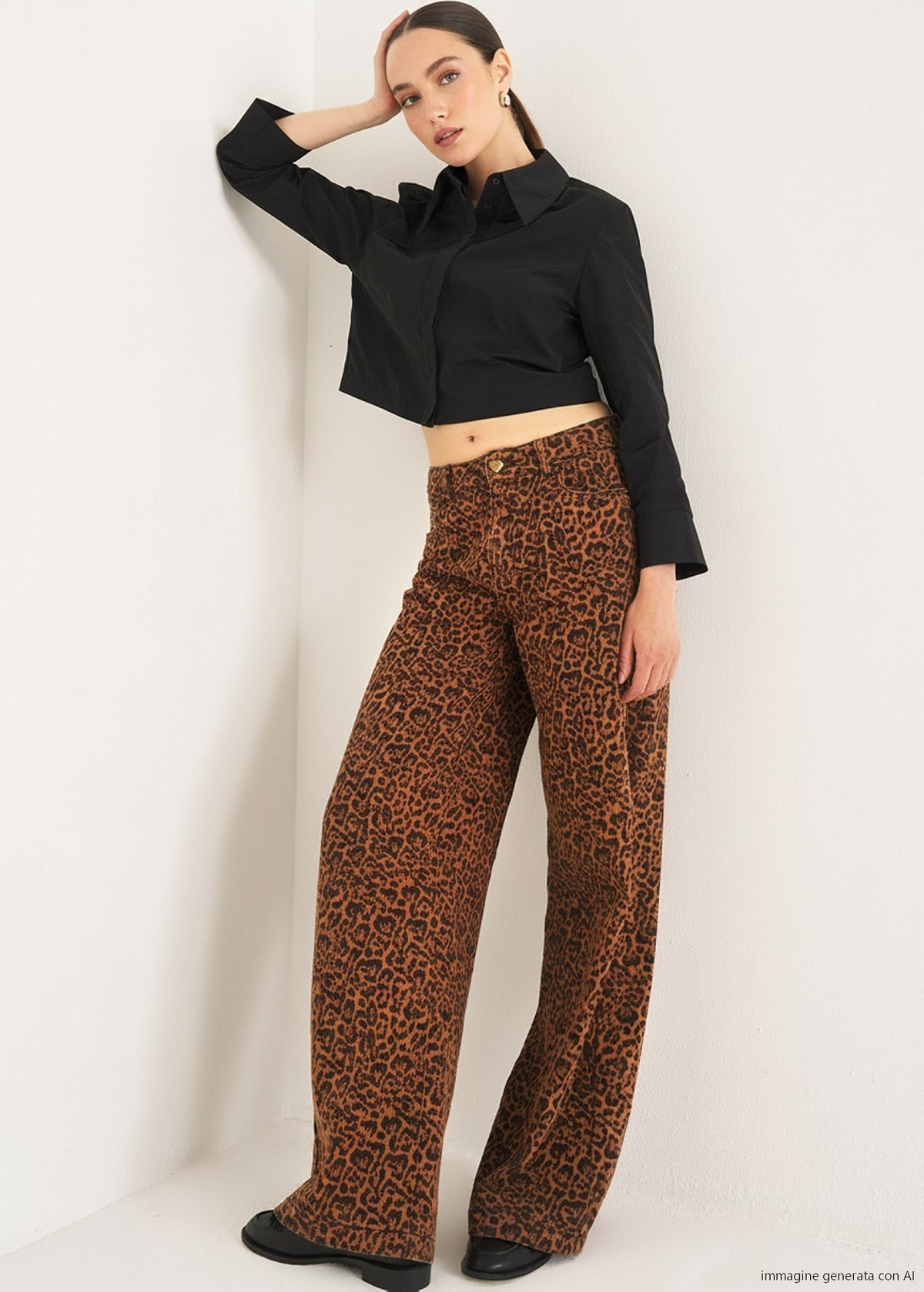 Pantaloni denim Daisy palazzo
