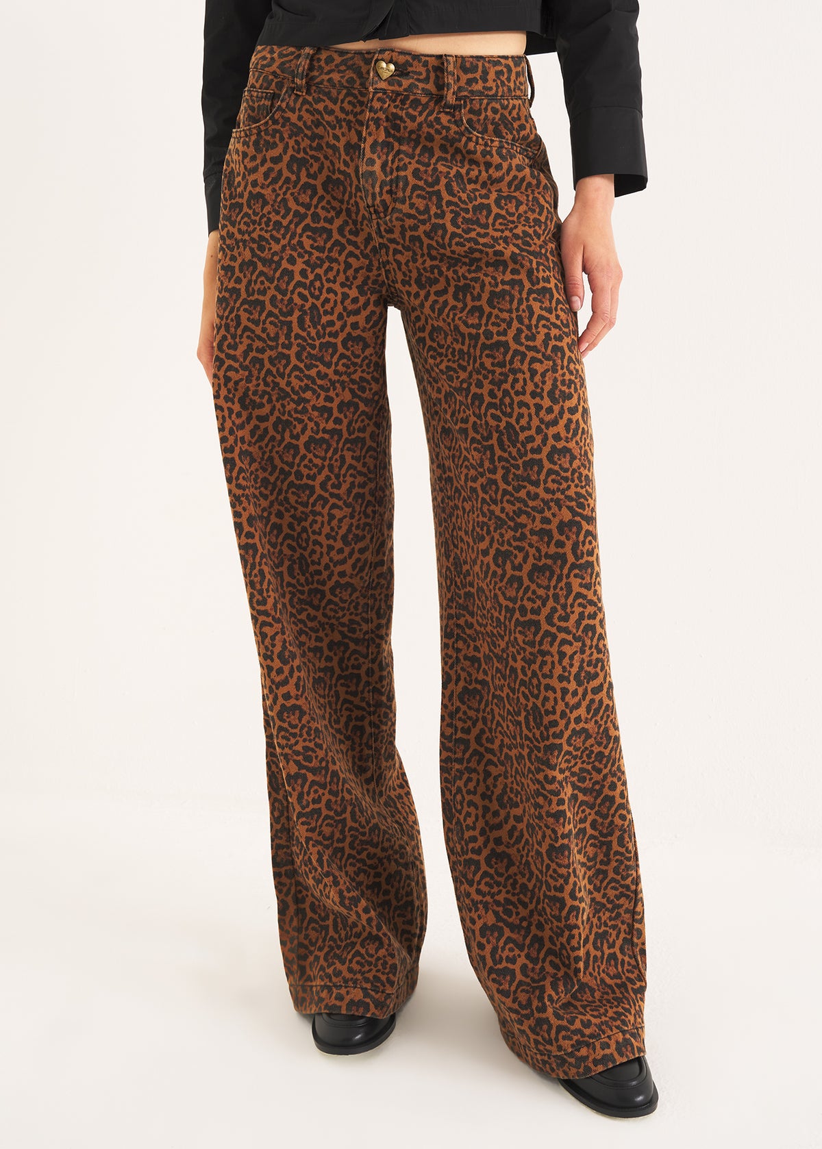Pantaloni denim Daisy palazzo