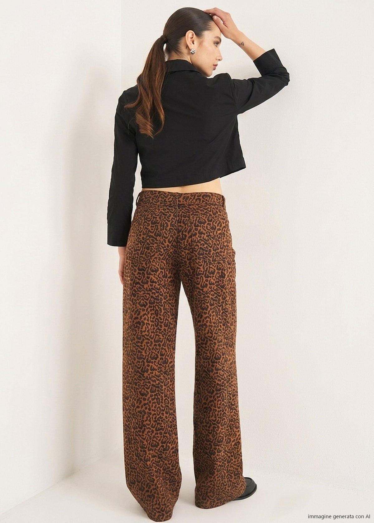 Pantaloni denim Daisy palazzo