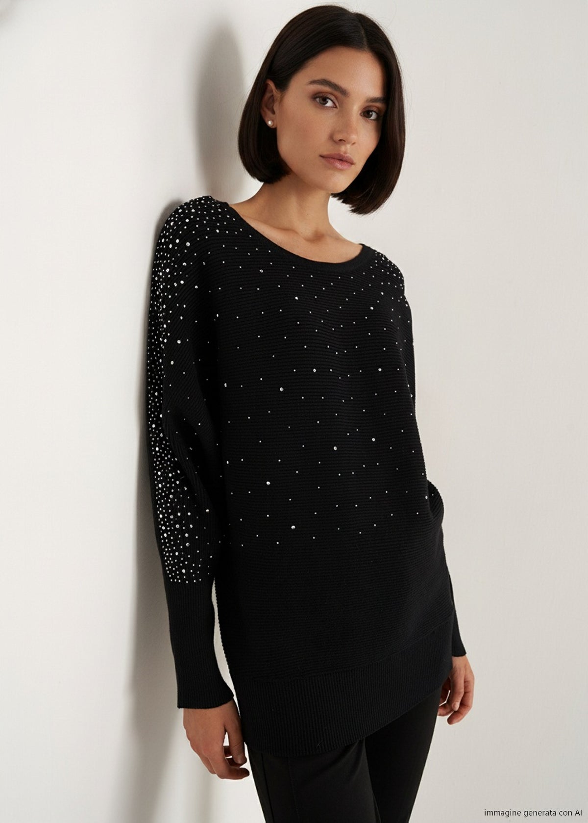 Maglia Marlena con strass all over