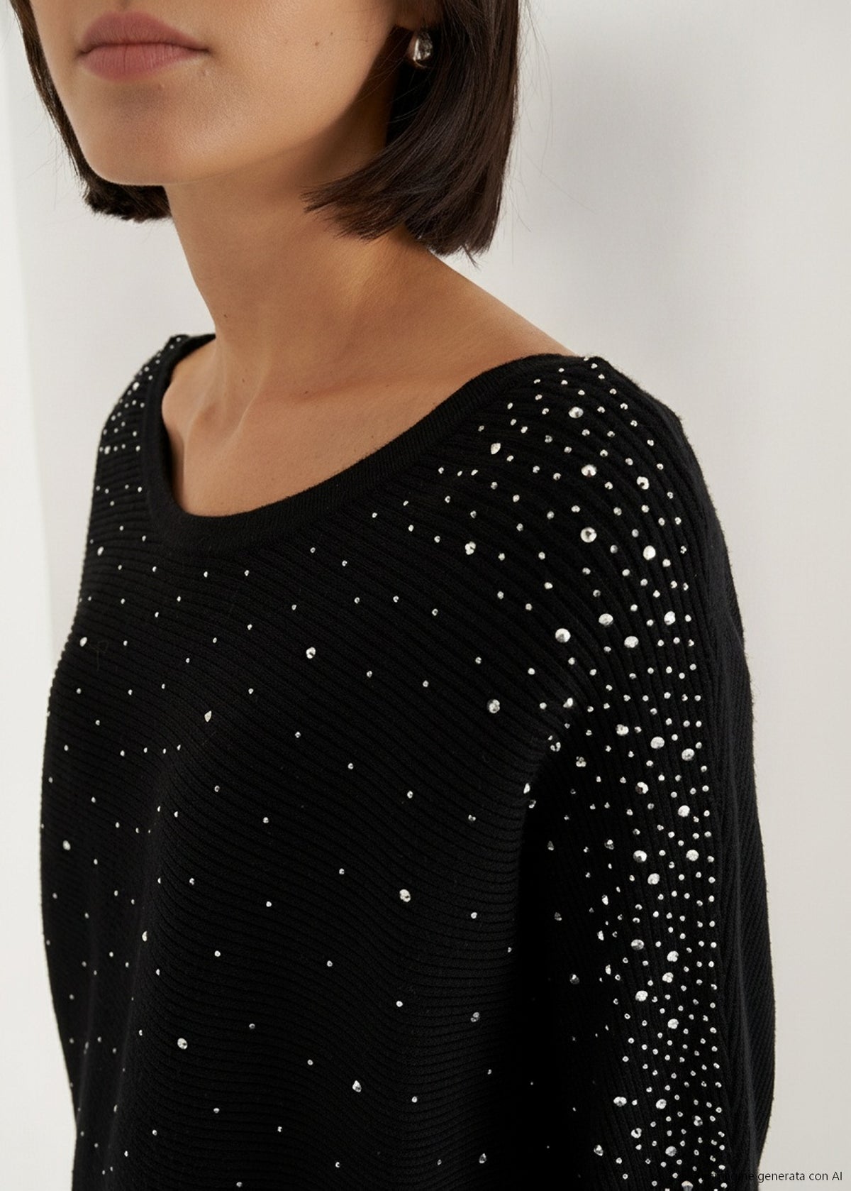 Maglia Marlena con strass all over