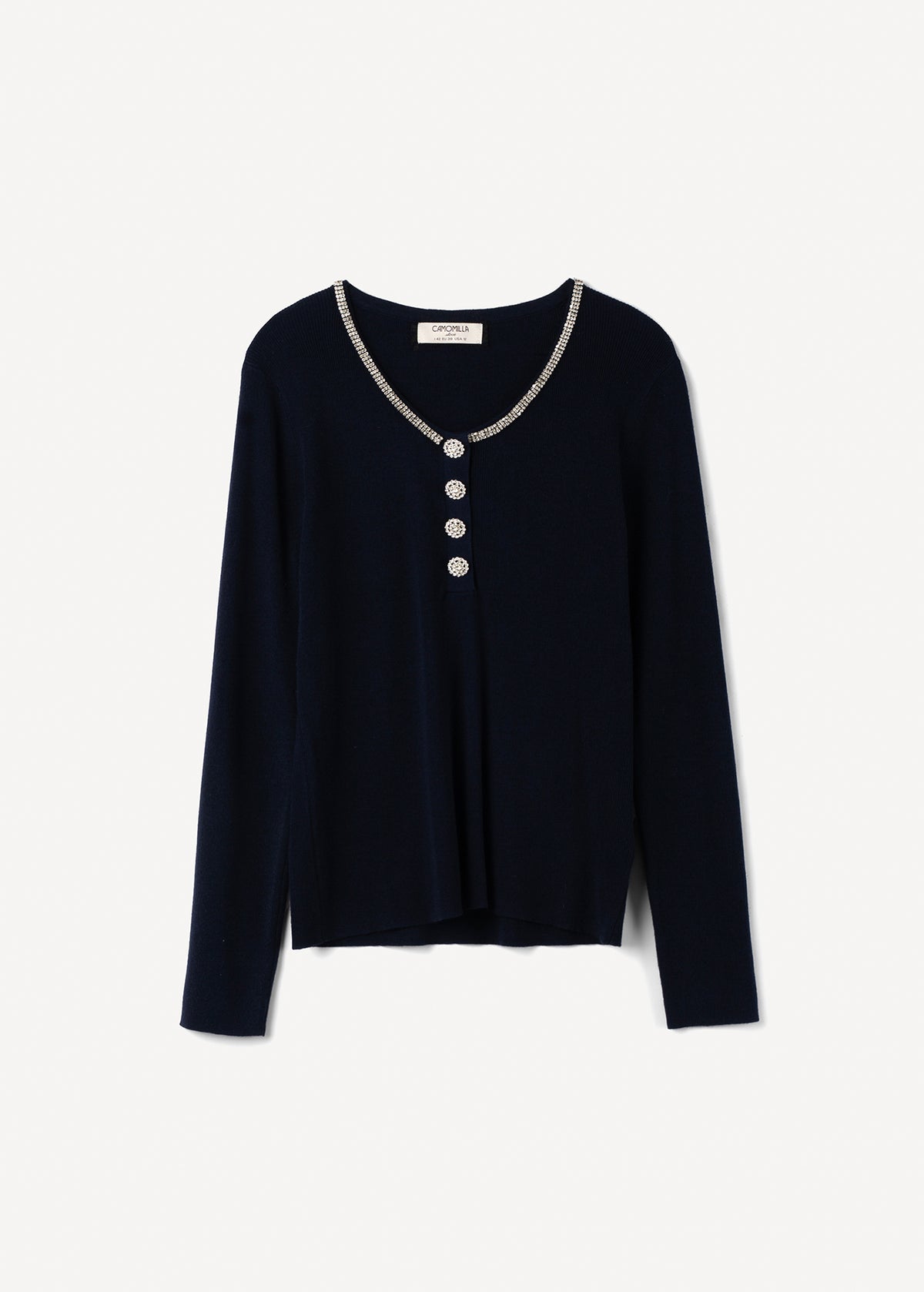 Maglia Marcy con strass e bottoni gioiello