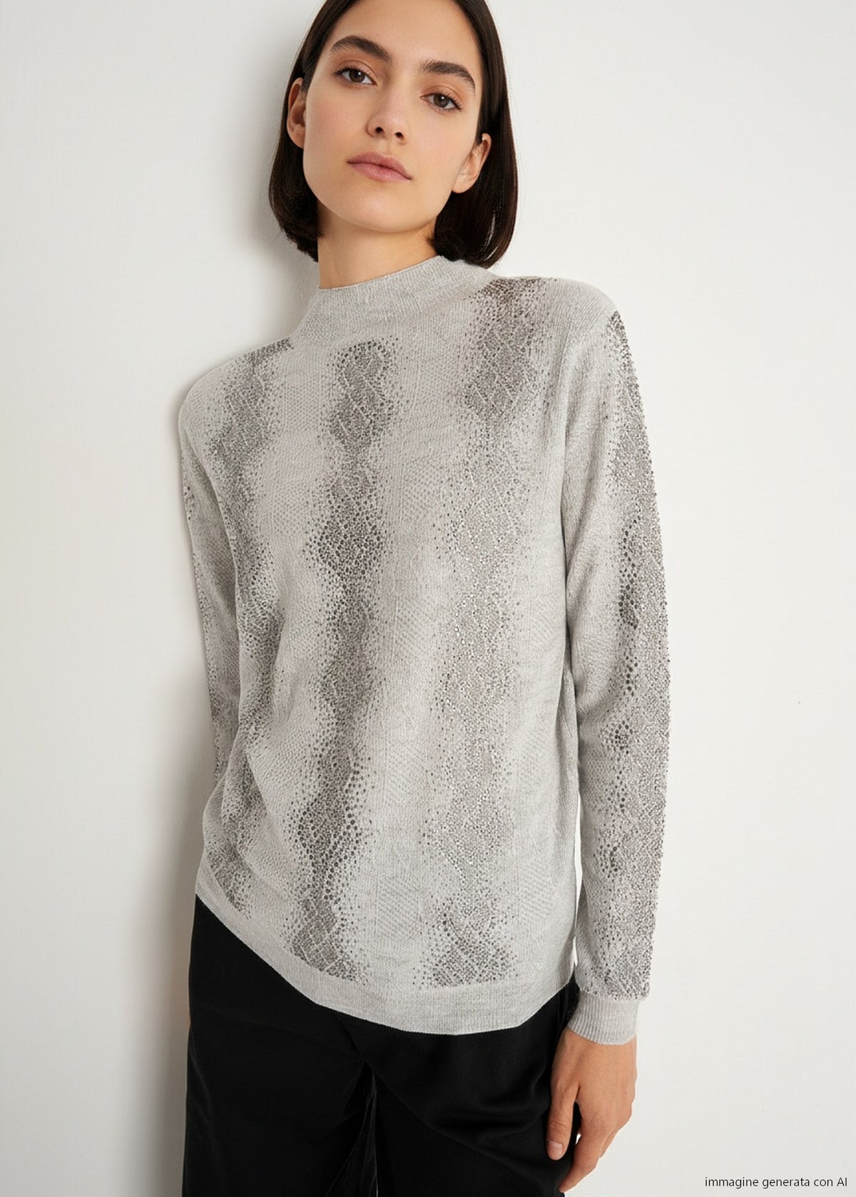 Maglia Margot mezzo collo con strass