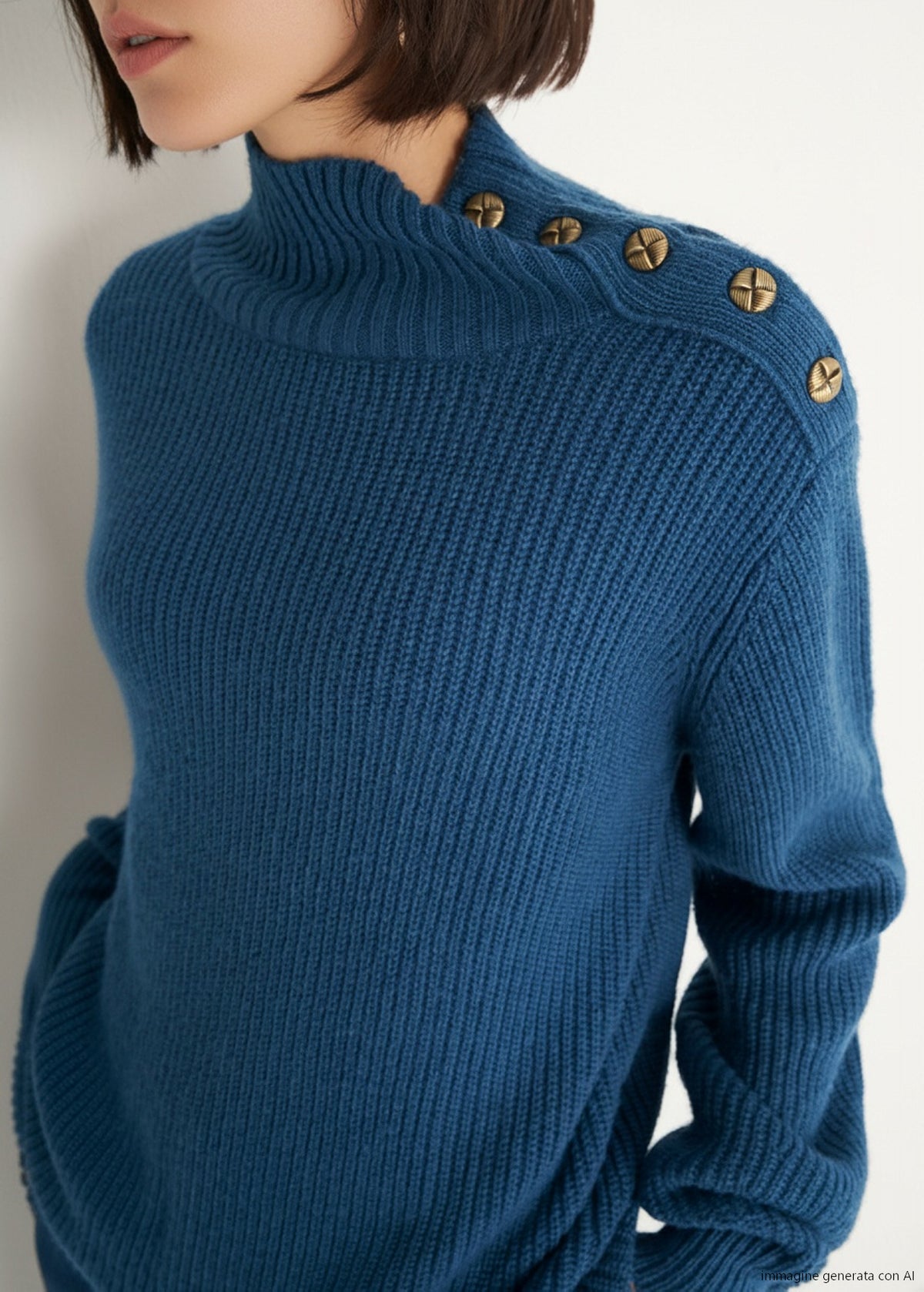 Maglione Miriam collo alto con bottoni