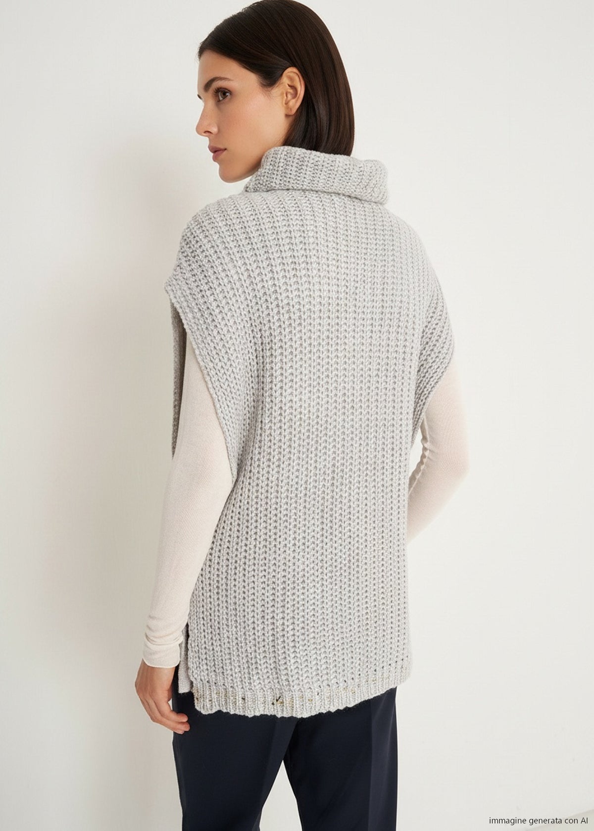 Maglia smanicata Morgana con paillettes